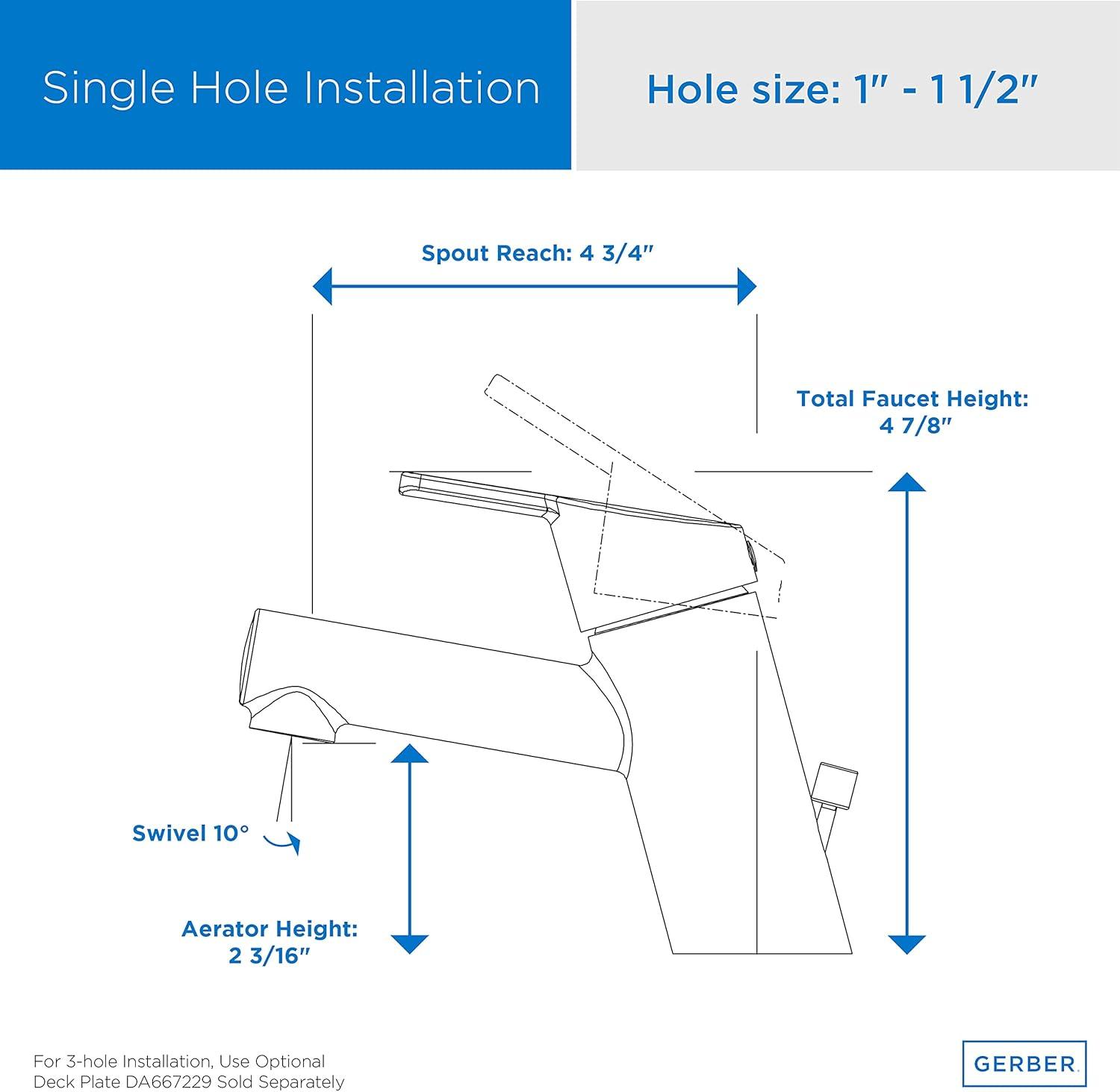 Amalfi Single Hole Bathroom Faucet with Drain Assembly