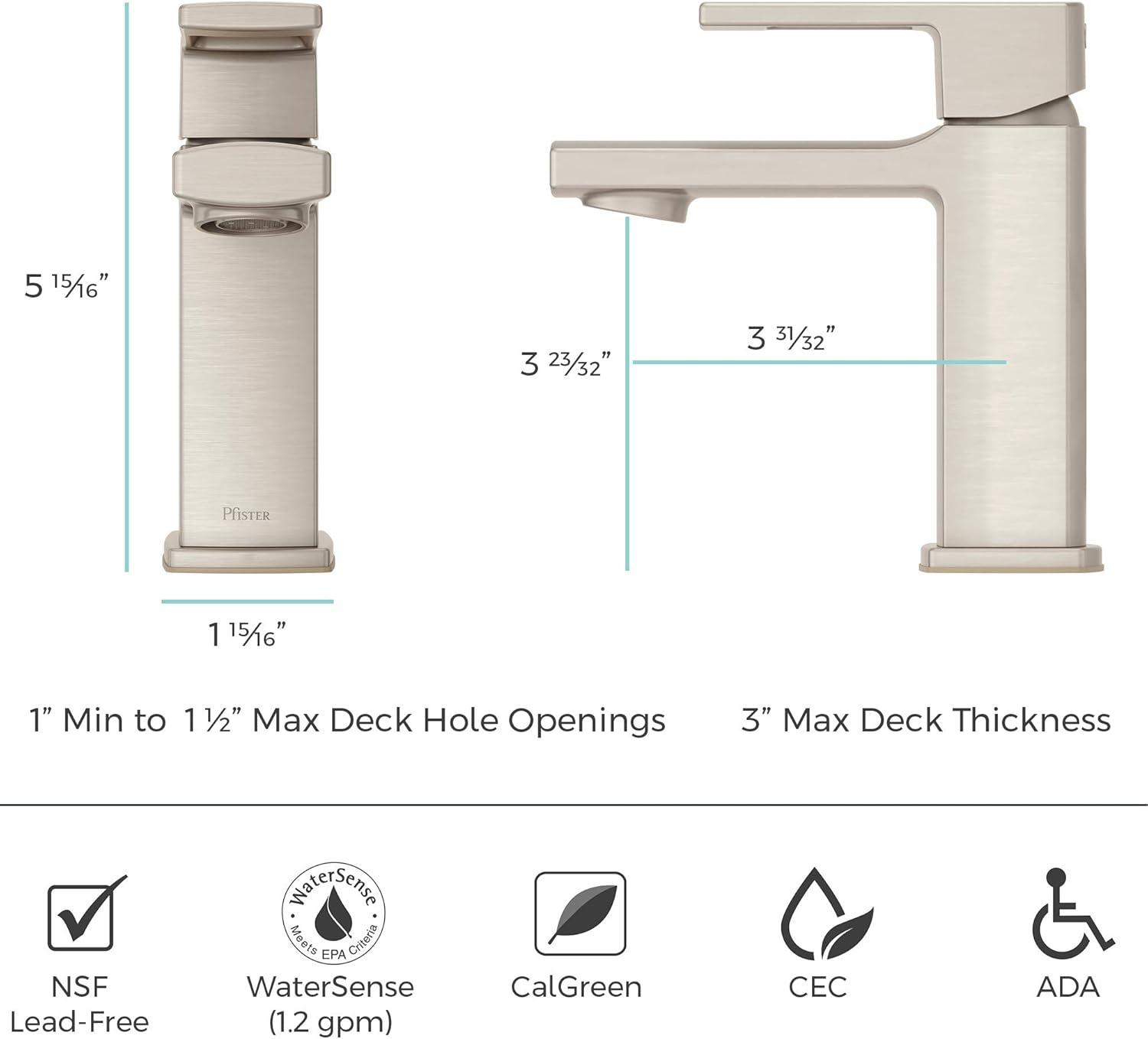 Pfister LG42DAPK Deckard Single Control 4" Centerset Bathroom Faucet in Brushed Nickel