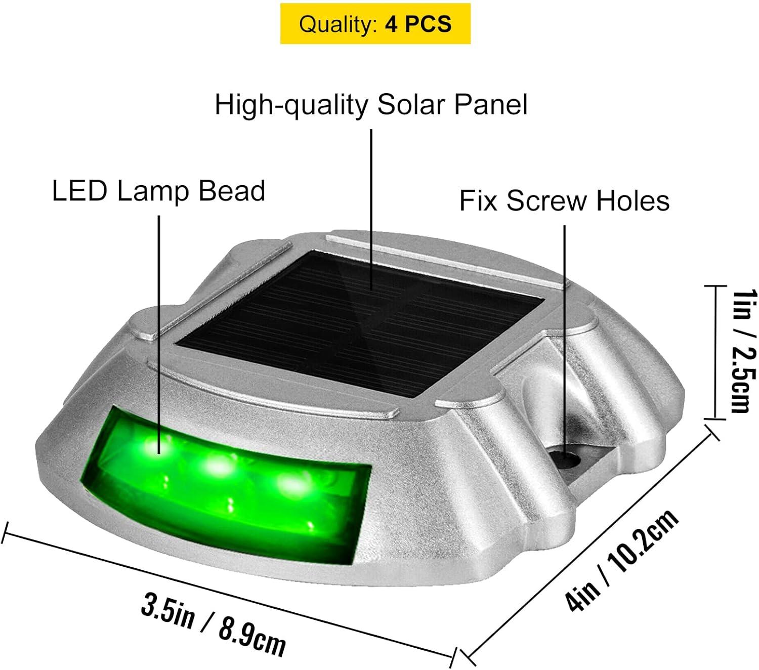 Solar Dock Lights Low Voltage Solar Powered Integrated LED Metal Pathway Light Pack (Set of 4)