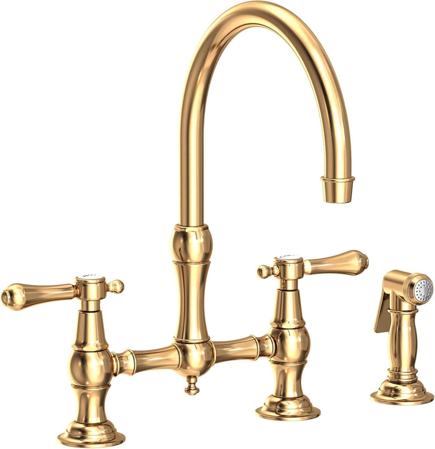 Newport Brass Chesterfield Bridge Kitchen Faucet with Side Spray 9458/03N