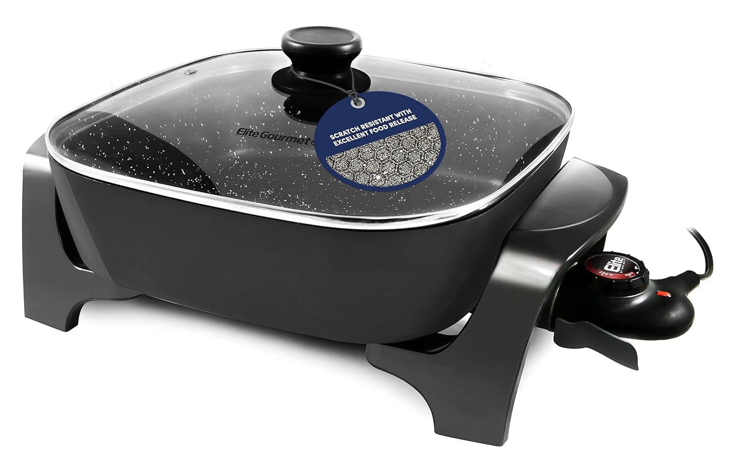 Elite Gourmet Healthy Ceramic Coated Electric Skillet