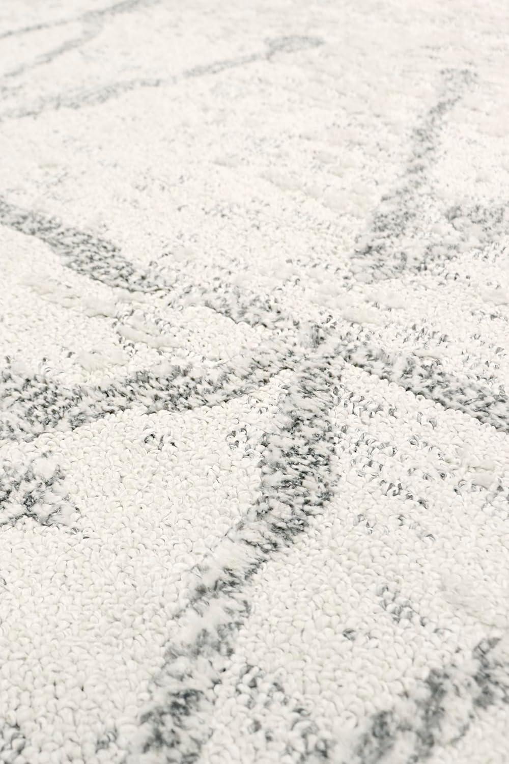 Sutton Polypropylene Ivory/Gray Area Rug