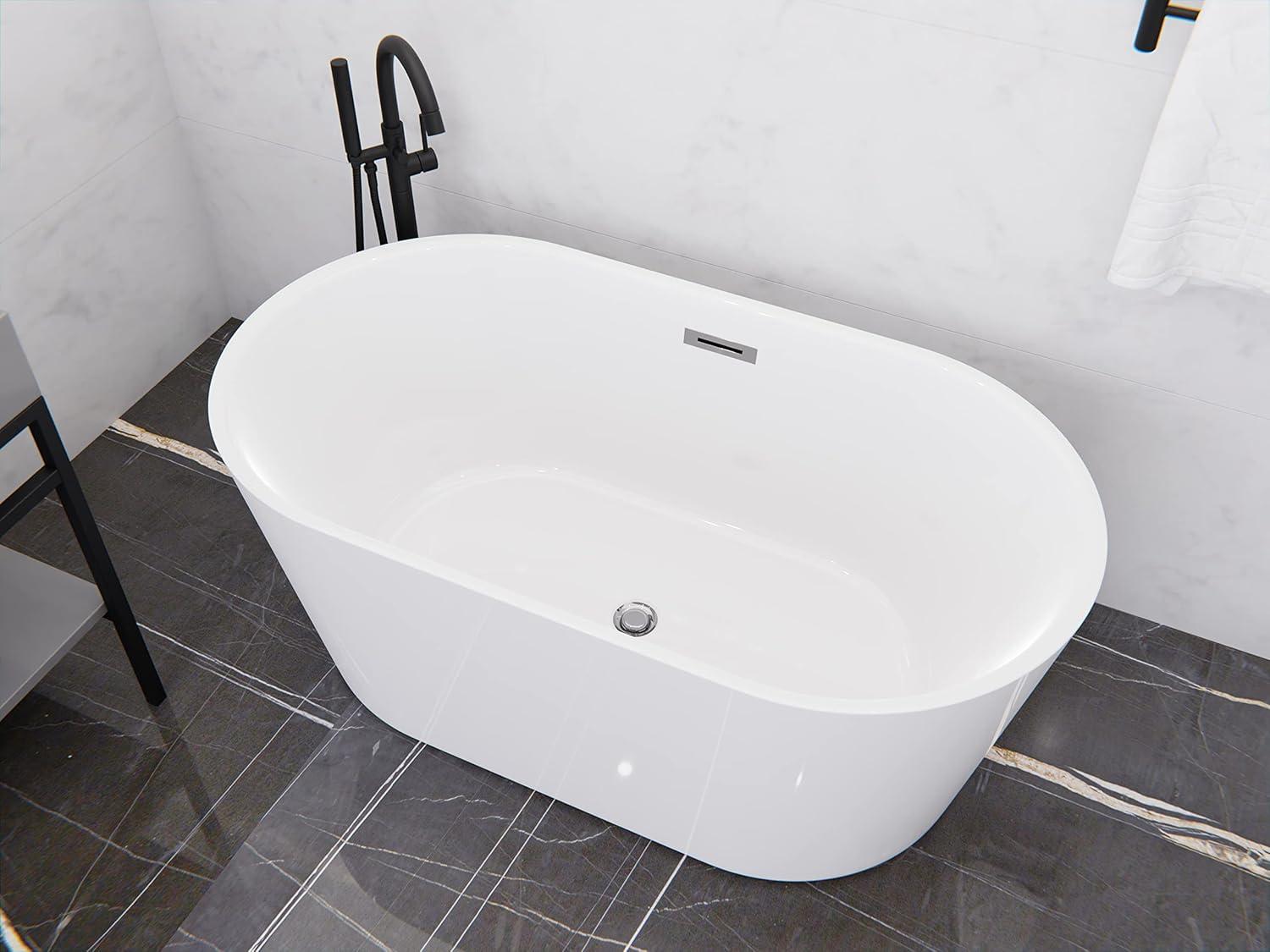 67'' x 32'' Freestanding Soaking Acrylic Bathtub