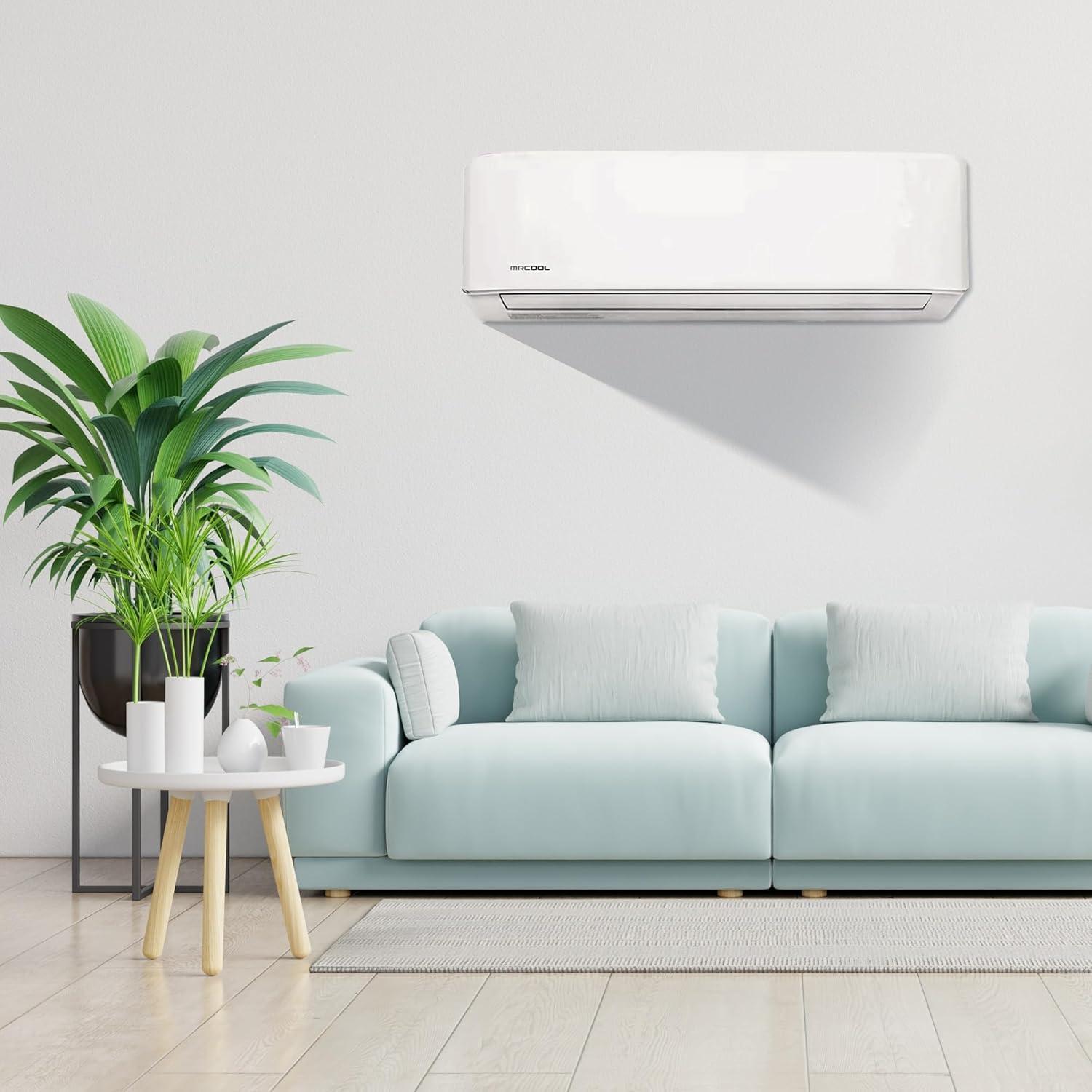 9k BTU White Ductless Heat Pump Split System with Remote