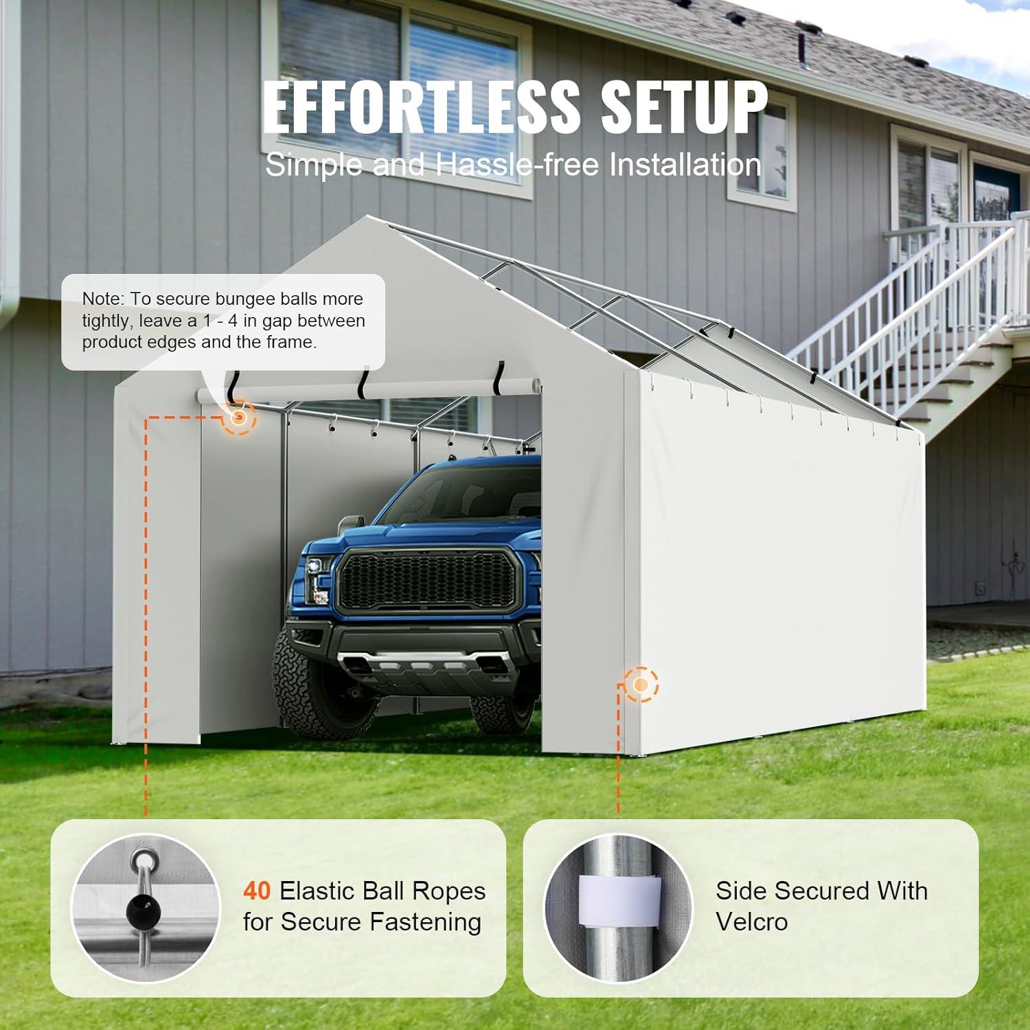 VEVOR 10 Ft. W x 20 Ft. D Garage