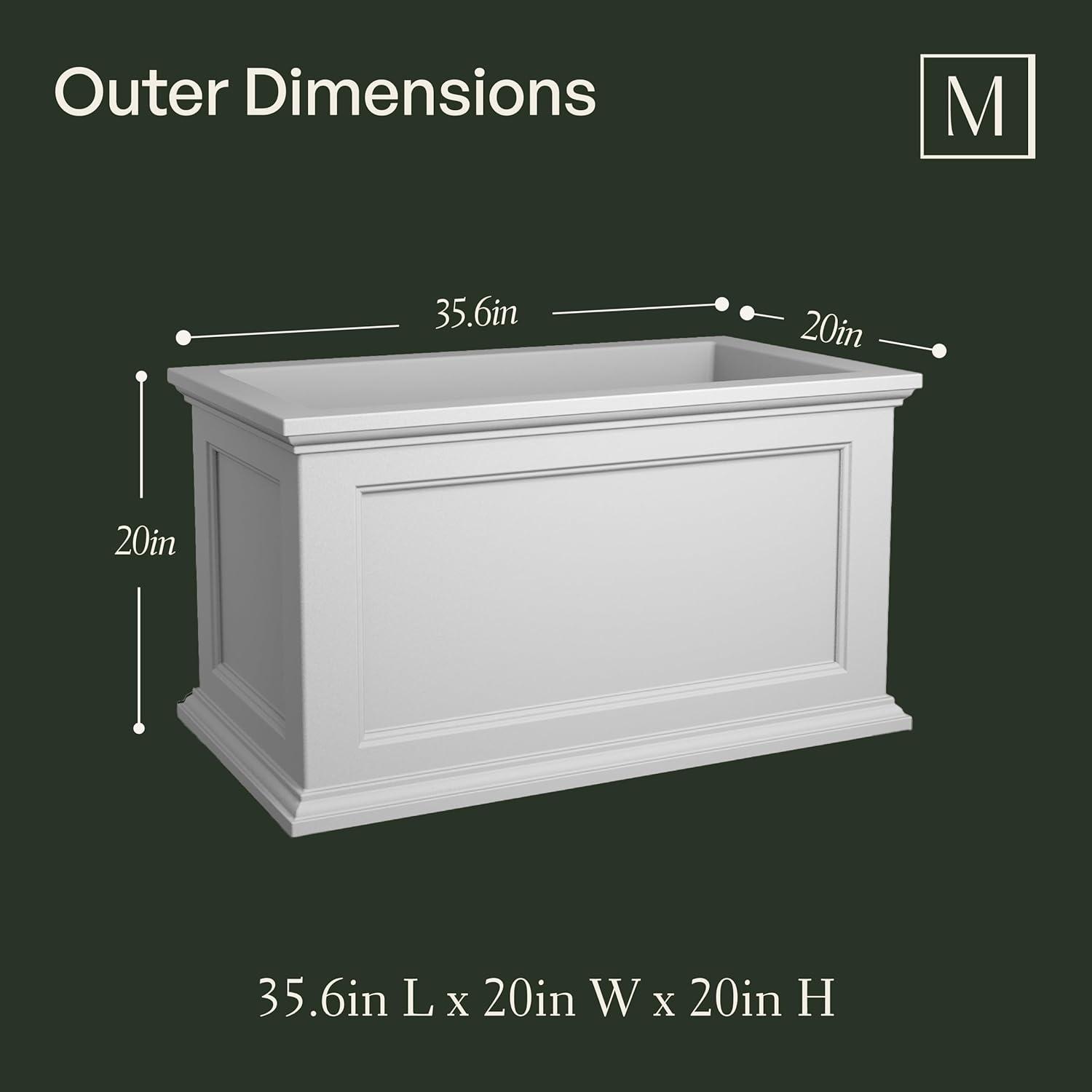 Winston Porter Anastasiya 20"x36" Resin Planter with Water Reservoir
