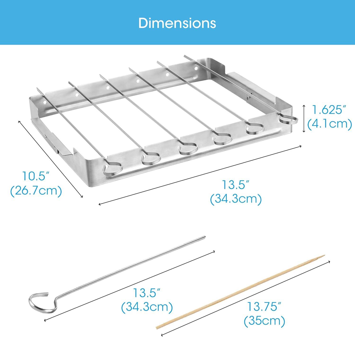 Stainless Steel Rotisserie Skewer Set with Bamboo Skewers