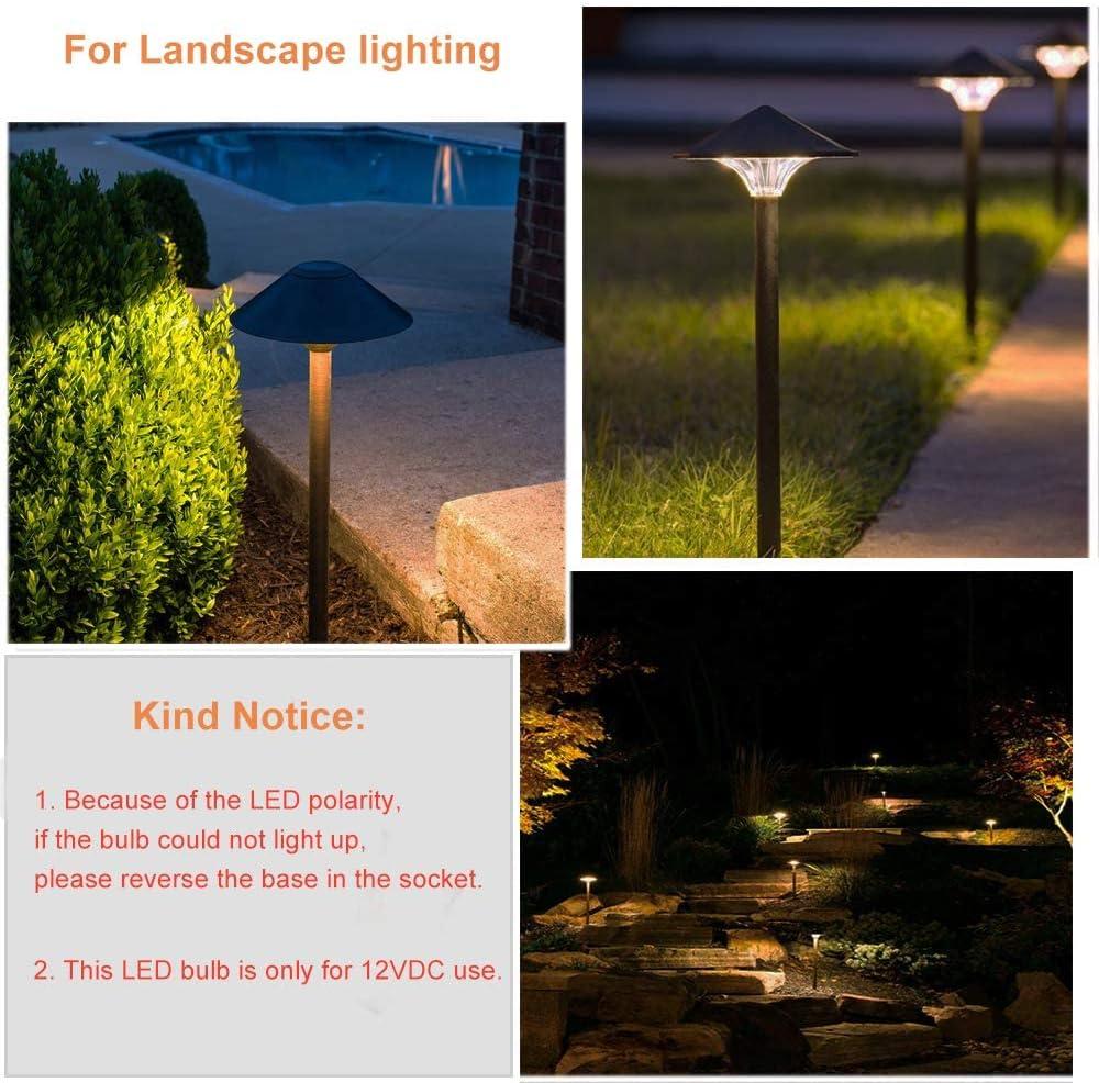 Cheopha T10 T5 Wedge Base LED Bulb 12VDC Landscape Wedge Bulb, 194 168 W5W LED Bulbs for Outdoor Landscape Path Step Deck Lights Cool White 6000k 1W Pack of 6