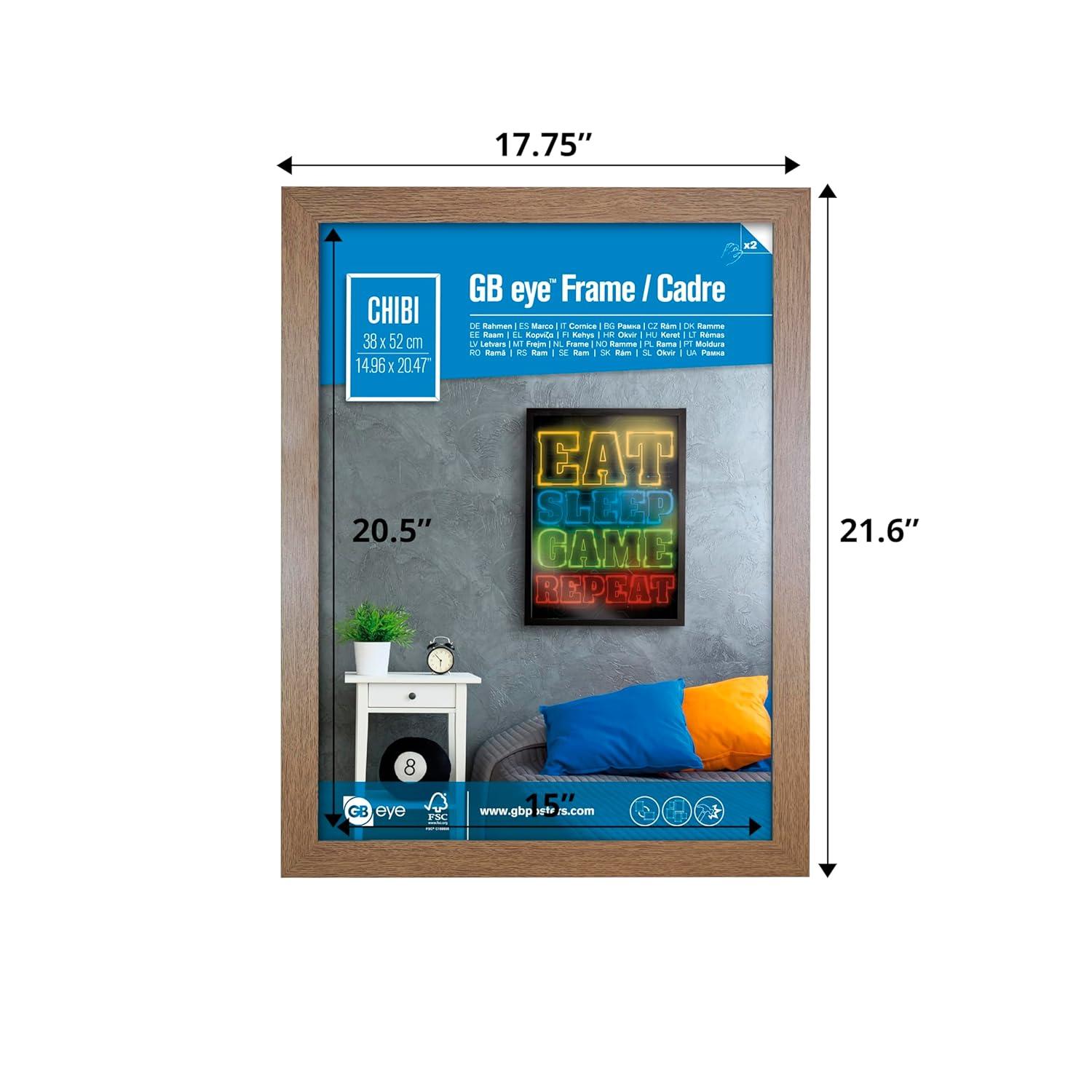 Gb Eye 20.5" X 15" Frame Set Of 2, Fsc Oak Wooden Poster Frame