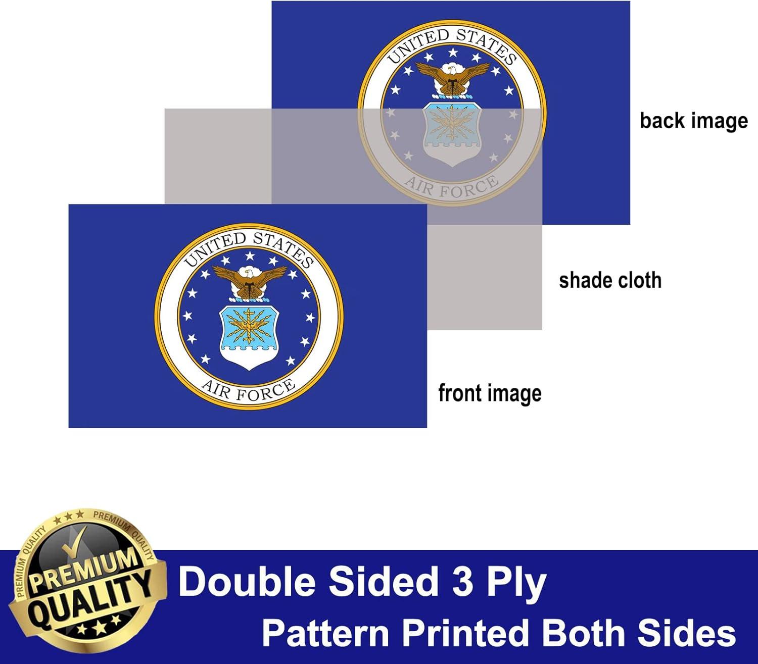 DANF Military Flag for US Air Force USAF Double Sided 3 Ply 3x5 Outdoor Banner, Heavy Duty Double Stitched Vivid Color Decoration with Brass Grommets