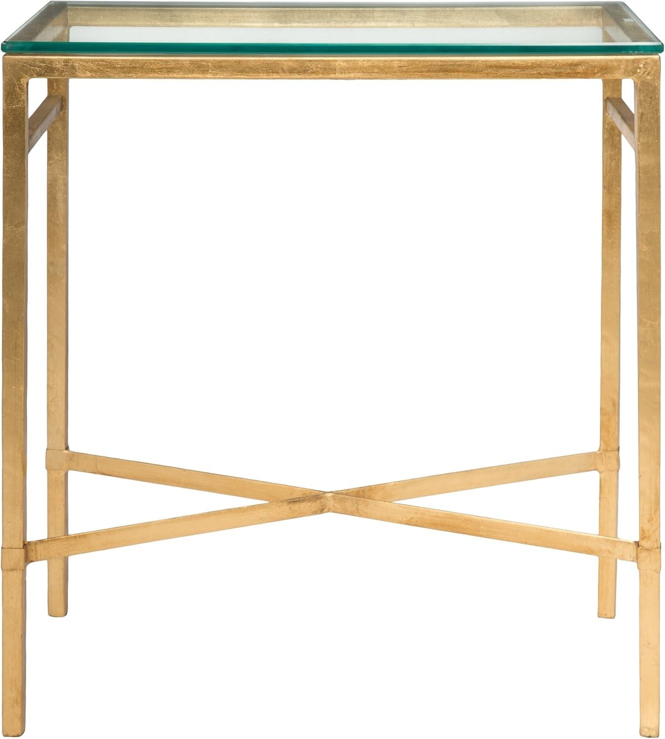 Viggo Side Table - Gold/Glass - Safavieh.
