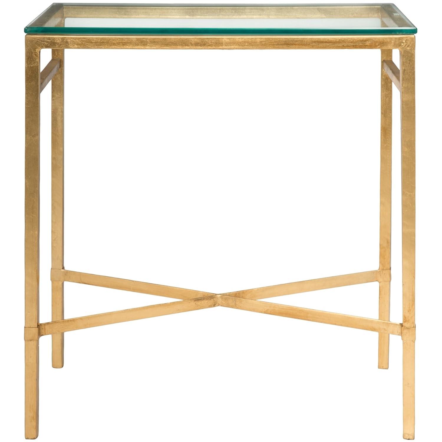 Viggo Side Table - Gold/Glass - Safavieh.