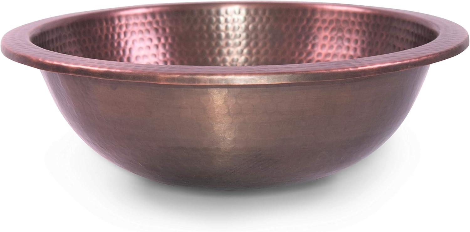 Monarch Abode 17094 Pure Copper Hand Hammered Rotunda Dual Mount Bathroom Vanity Sink (16 inches)
