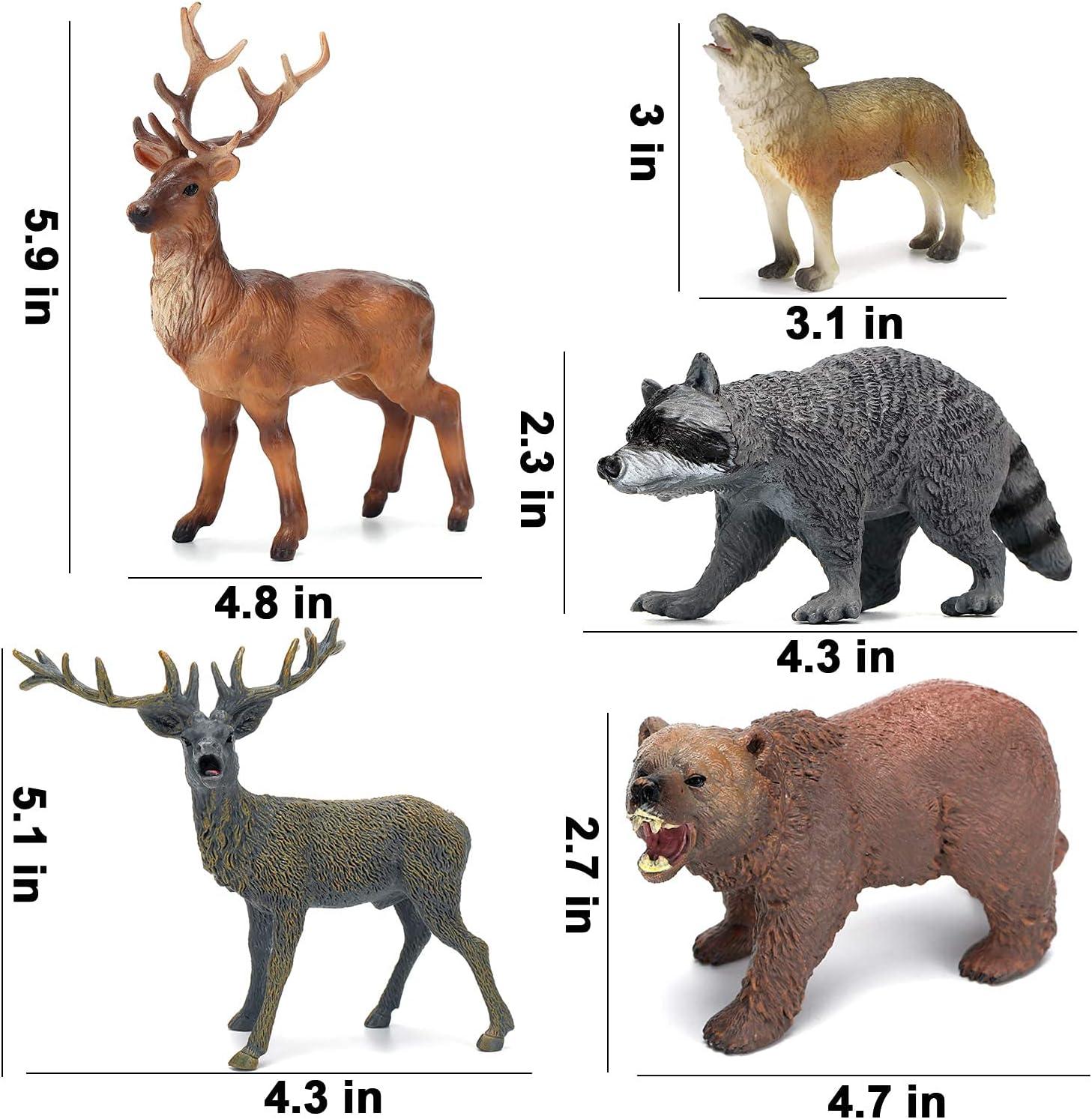 10-Piece Realistic Woodland Animals Plastic Figurine Set