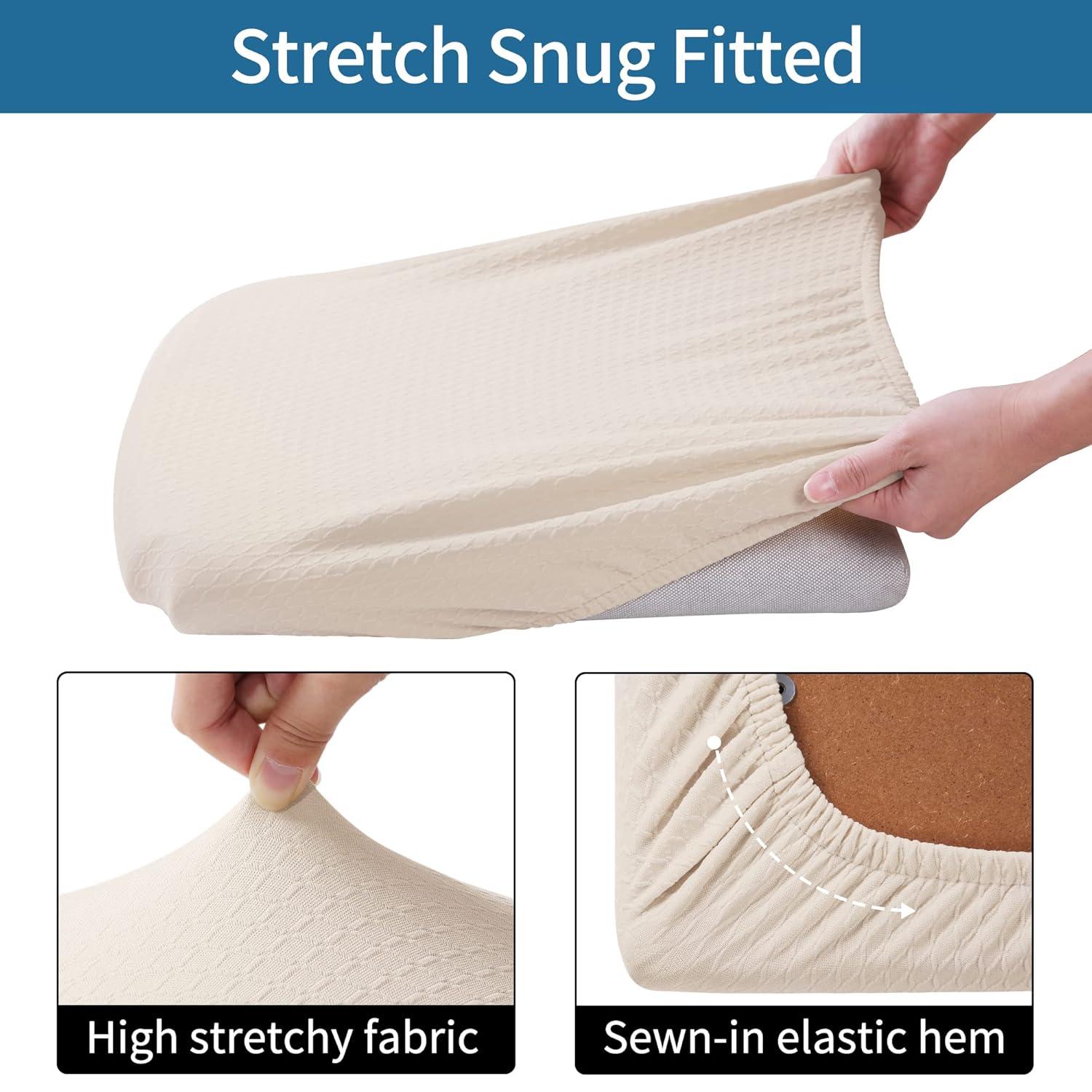 Furrygo Washable 4 Pieces Polyester Dining Chair Slipcovers, Navy