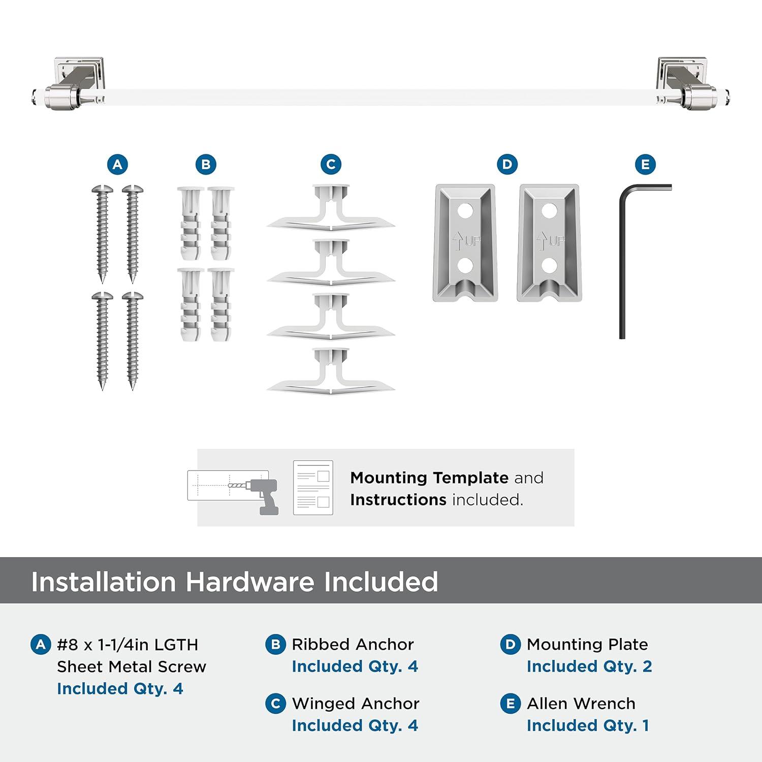 Amerock Glacio Clear/Polished Nickel 24 inch (610mm) Towel Bar
