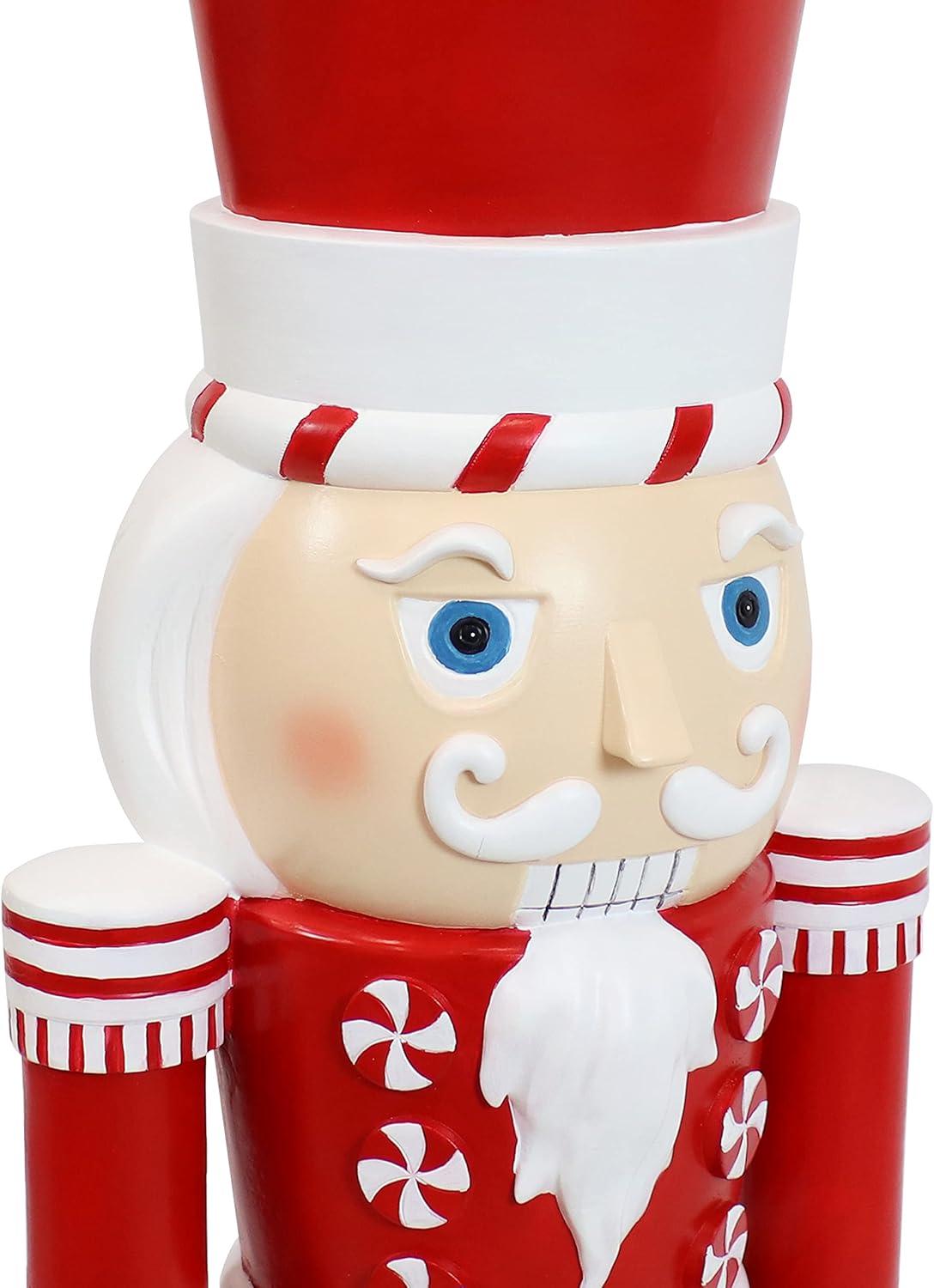 Sunnydaze Alfonso the Noble Large Nutcracker Statue - Red/White - 36"