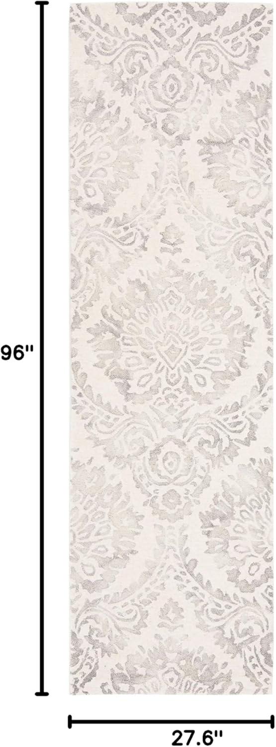 Dip Dye DDY210 Hand Tufted Runner Rug - Silver/Ivory - 2'3"x8' - Safavieh.