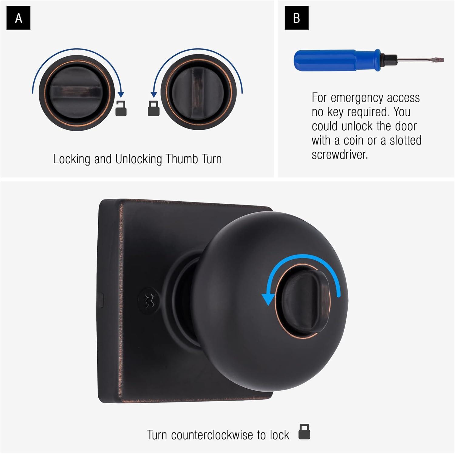 Brinks Mendocino Series Privacy Contemporary Ball Knob