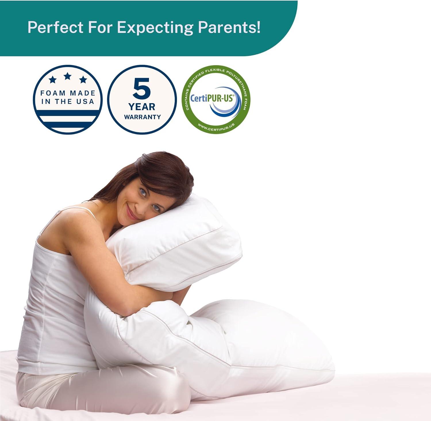 Sleep Innovations Embrace Memory Foam Body Pillow with Hypoallergenic Cover, White 1'8" x 4'6"