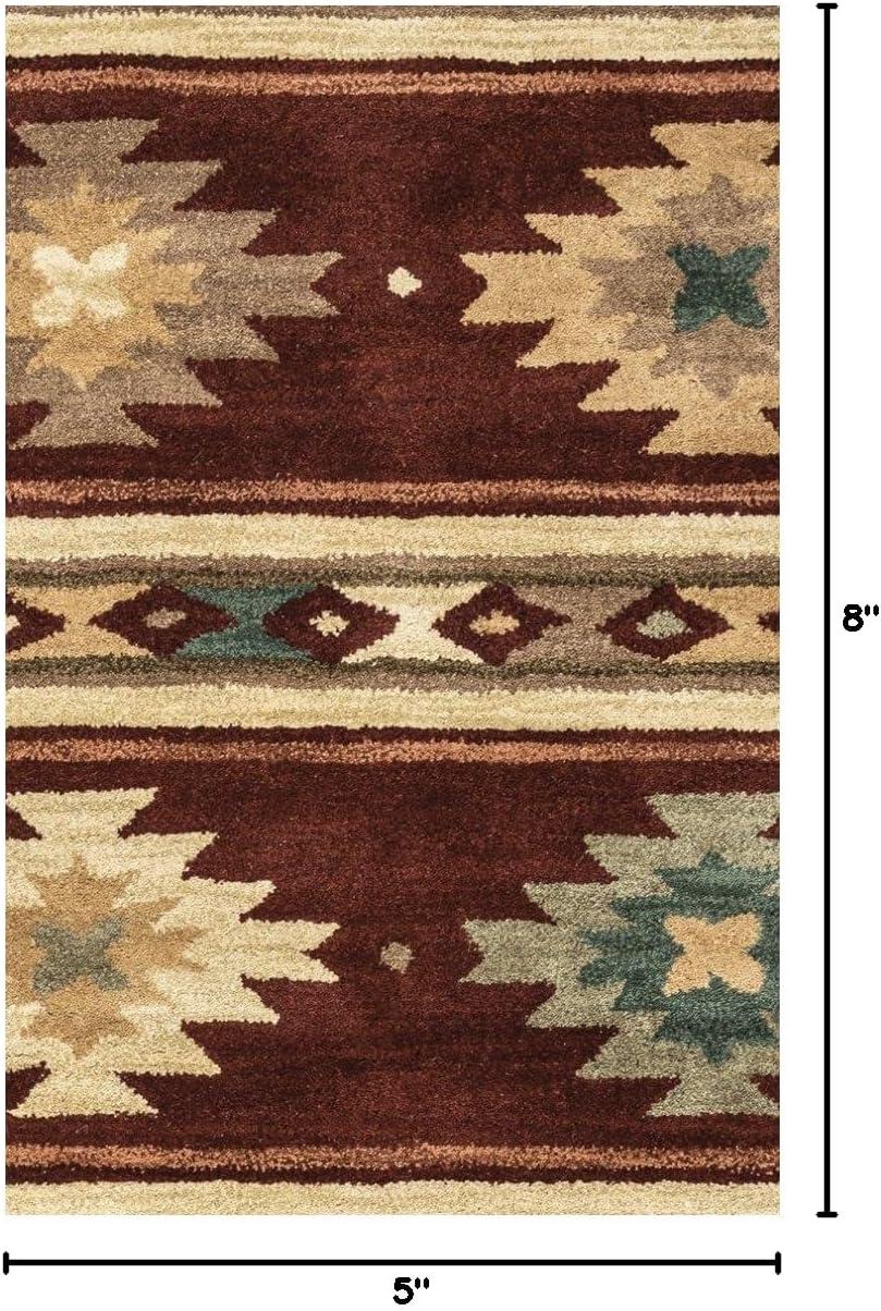 Rizzy Rugs Southwest Area Rug SU2012 Burgundy Banded Lines 5' x 8' Rectangle