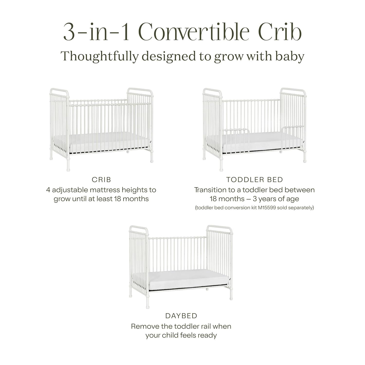 Abigail Greenguard Gold Certified 3 -in-1 Convertible Crib