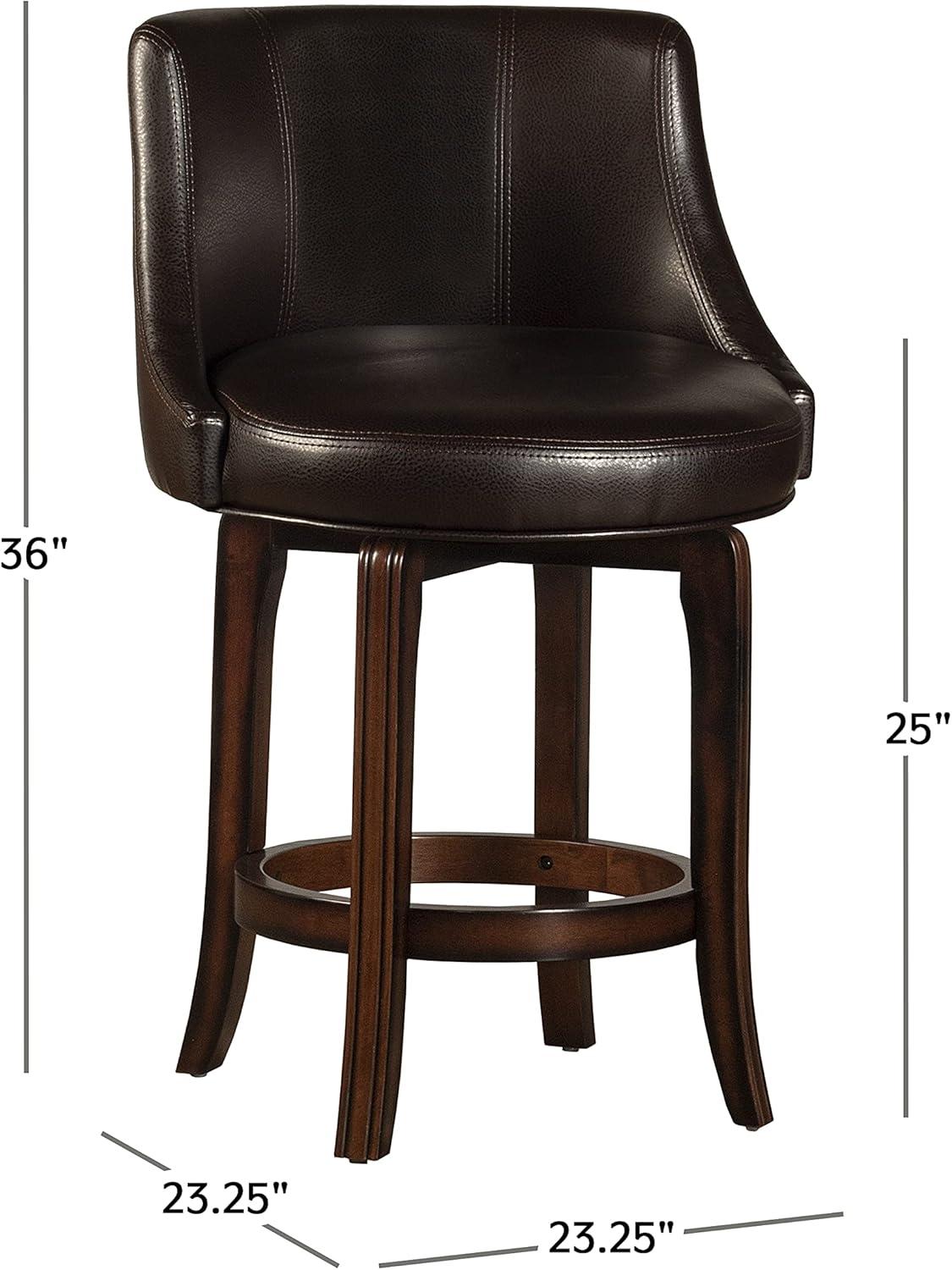 Hillsdale Napa Valley 25" Wood Contemporary Counter Stool in Dark Brown