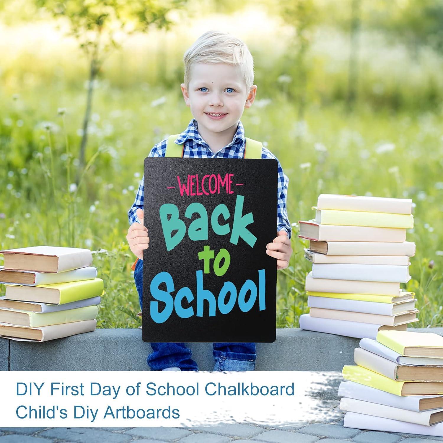 11.7x16.5 Inch Tabletop Chalkboard with Wood Base, Menu Chalkboard Stand, Message Board, Bar and Special Event Decorations, Hanging Double-Sided Chalkboards Sign for DIY Home Decoration-Walnut