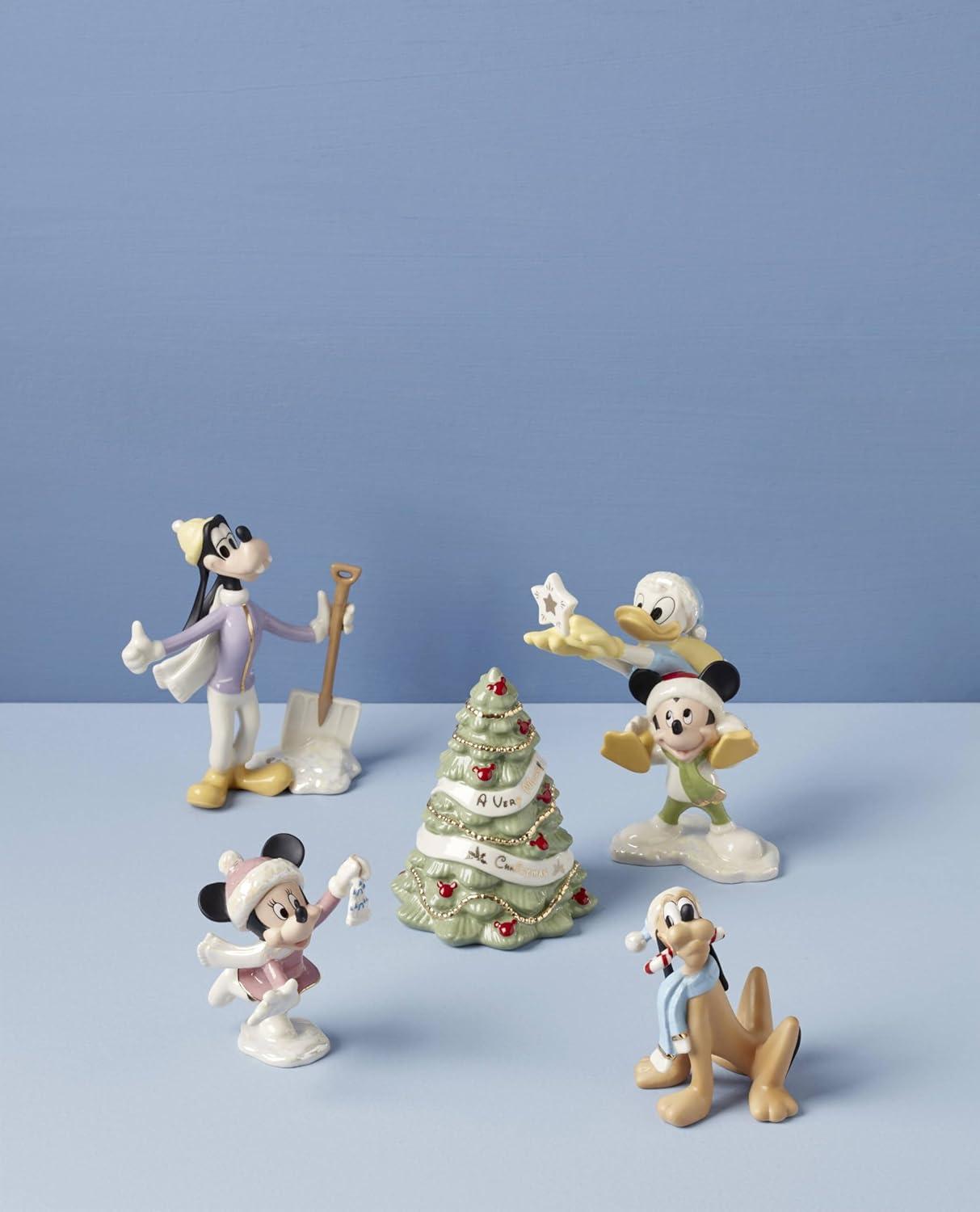 Disney Winter Fun 5-Piece Porcelain Figurine Set with 24K Gold Accents