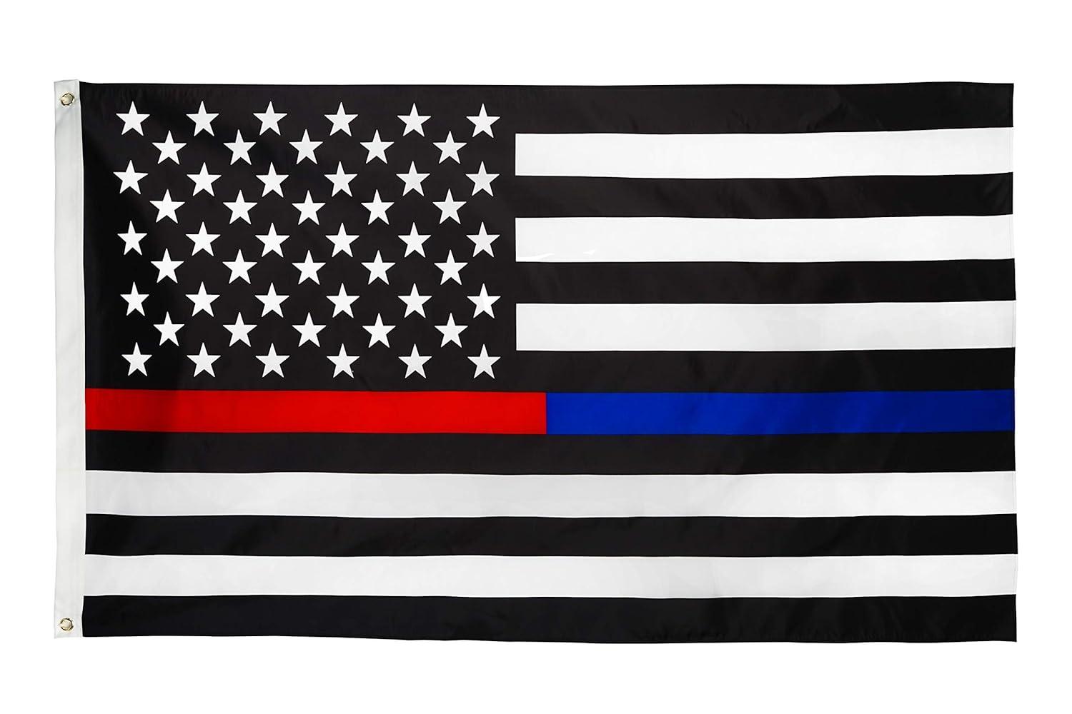 3' x 5' Thin Blue Line American Flag in Durable Nylon