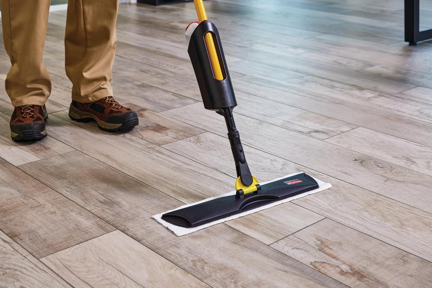 Rubbermaid Commercial Products Spray Mop Kit Includes Mop + Pads for All Floor Types/Hardwood/Vinyl/Tile