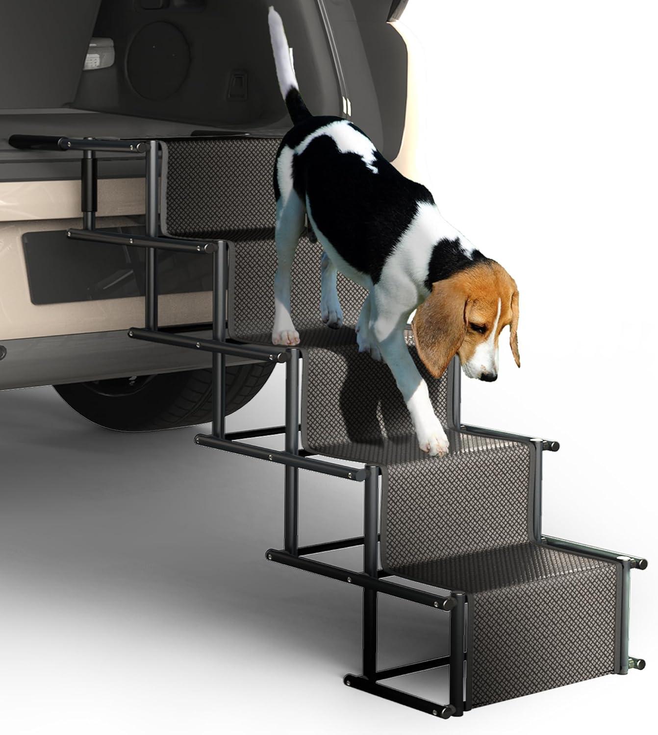 Dog Car Ramp, Portable Dog Steps Ladder, Foldable Dog Stairs With Non-Slip Surface