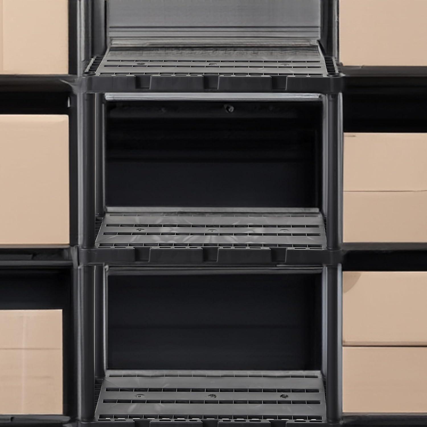 Gracious Living Gracious Living Knect A Shelf Light Fixed Storage 4 Shelf Shelving Unit (4 Pack) (Set of 4)