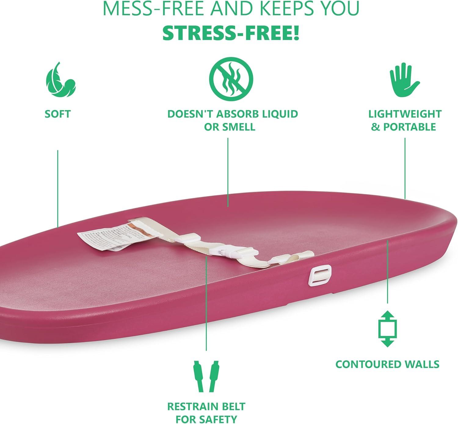 Evolur Eva Baby Changing Pad, Soft, Breathable and  Waterproof, Fuschia Pink