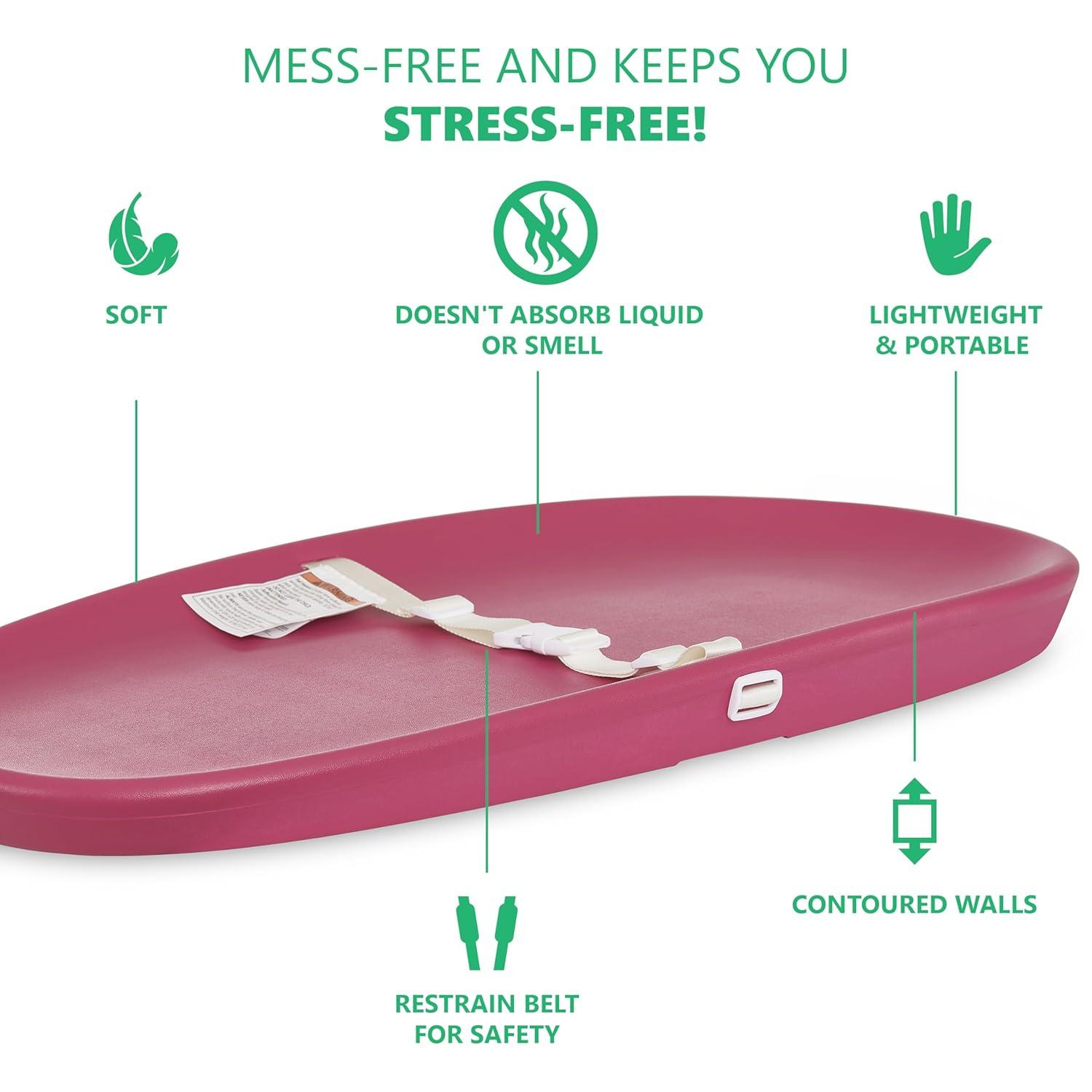 Evolur Eva Baby Changing Pad, Soft, Breathable and  Waterproof, Fuschia Pink
