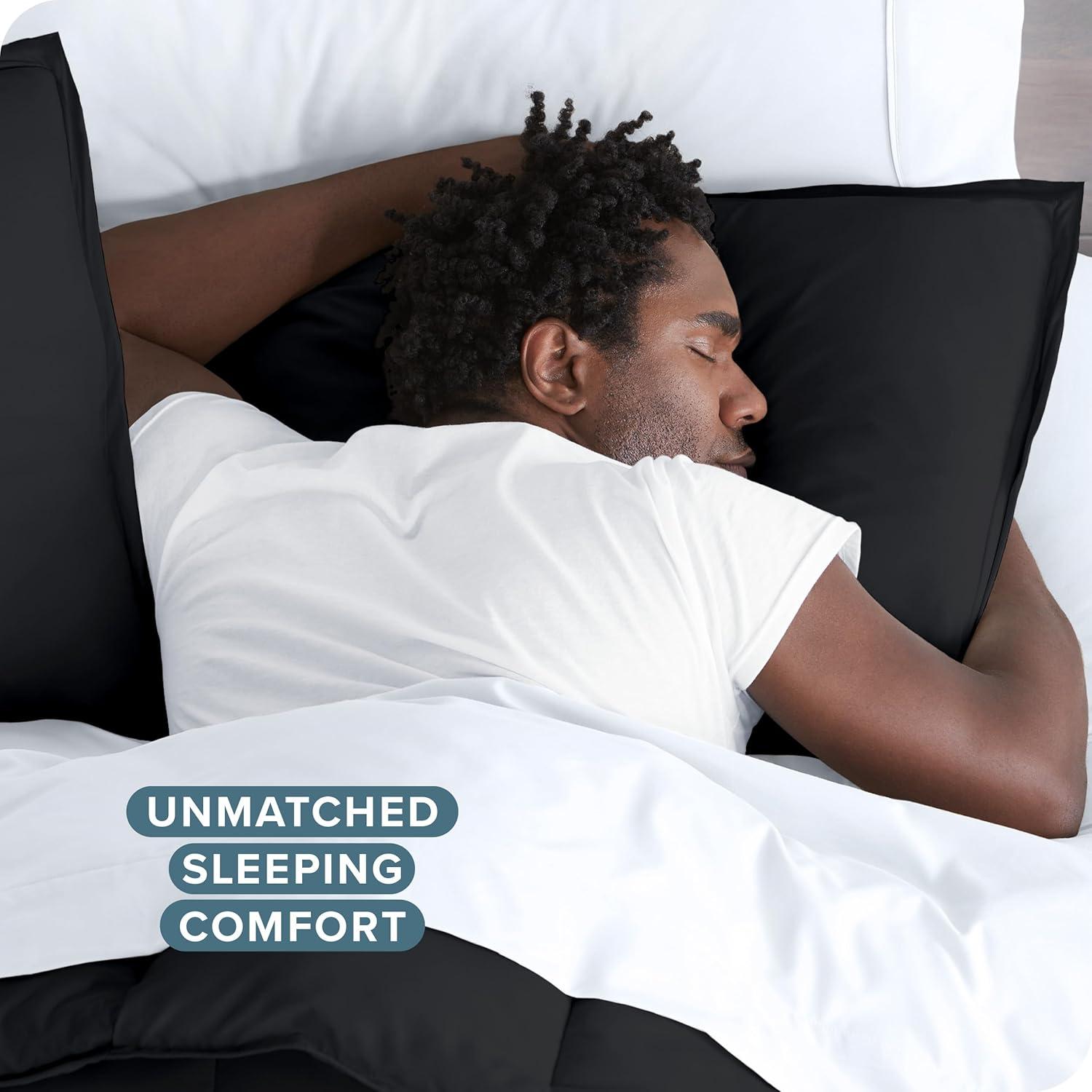 Full Black Double Brushed Duvet Cover Set by Bare Home