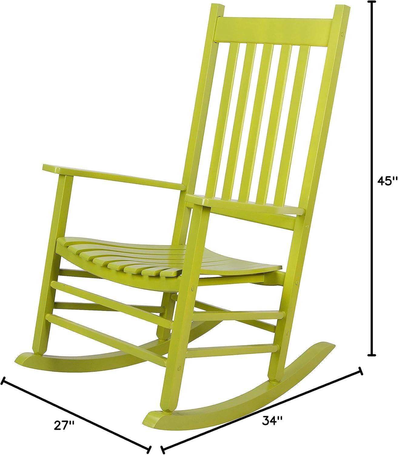 Shine Company 4332 Lime Wood Frame Rocking Chair with Slat Seat