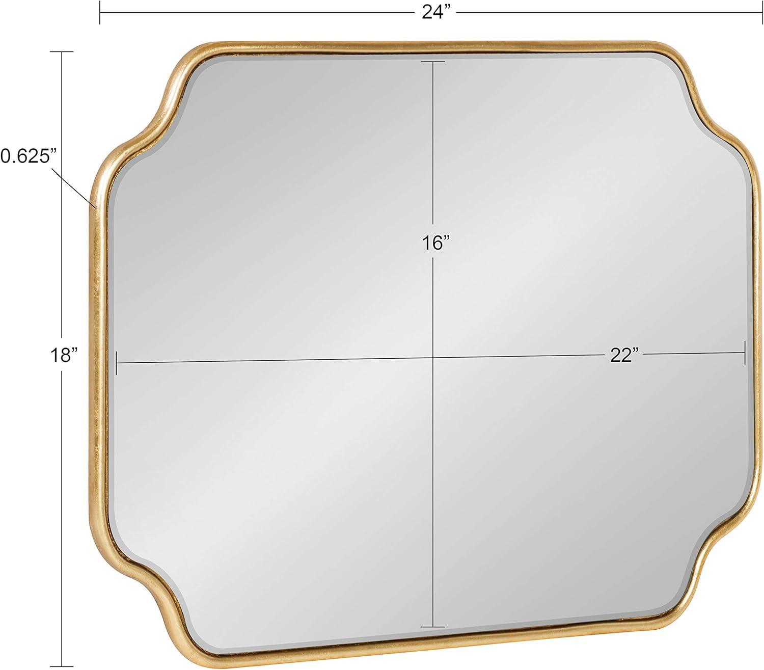 Kate and Laurel Plumley Glam Scalloped Wall Mirror, 18 x 24, Gold, Transitional Mirror Wall Decor