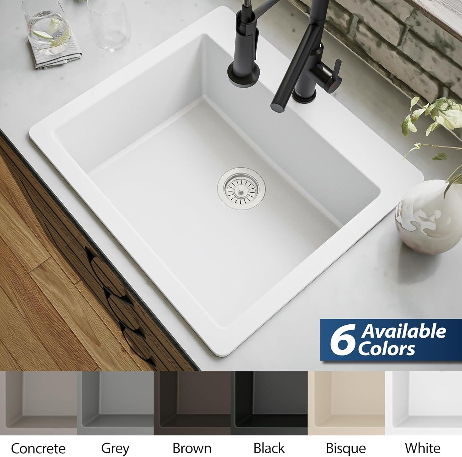 Karran Quartz 25'' X 22'' Single Bowl Drop-in Kitchen Sink