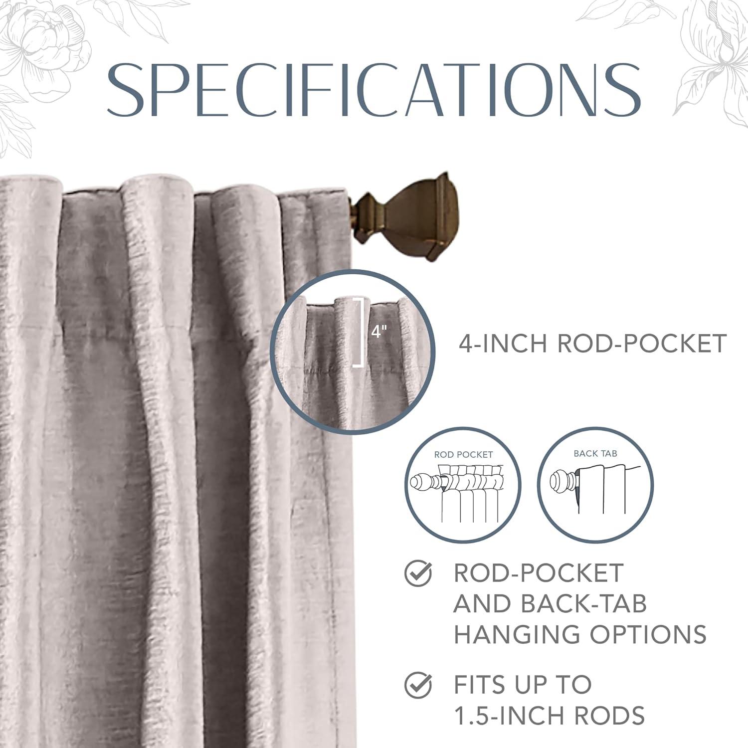 Carnaby Rustic Vogue Distressed Velvet Single Window Curtain Panel - Elrene Home Fashions