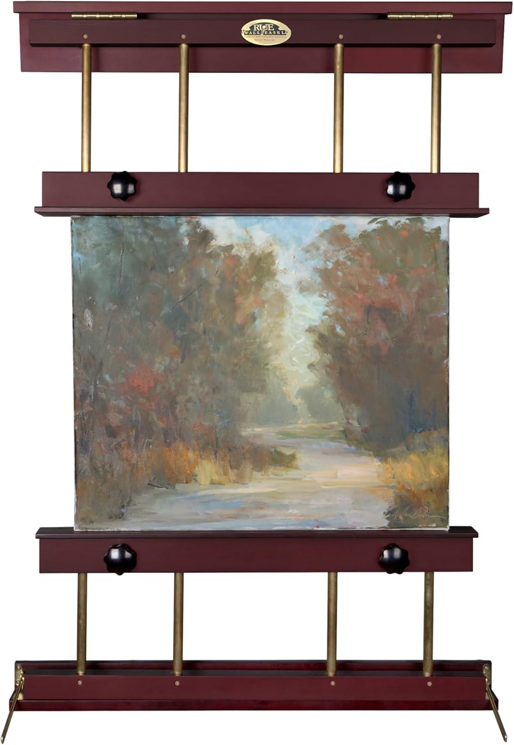 Rue WAll Display & Painting Easel Medium - 32in Wide-Canvases up to 40in High - Mahogany
