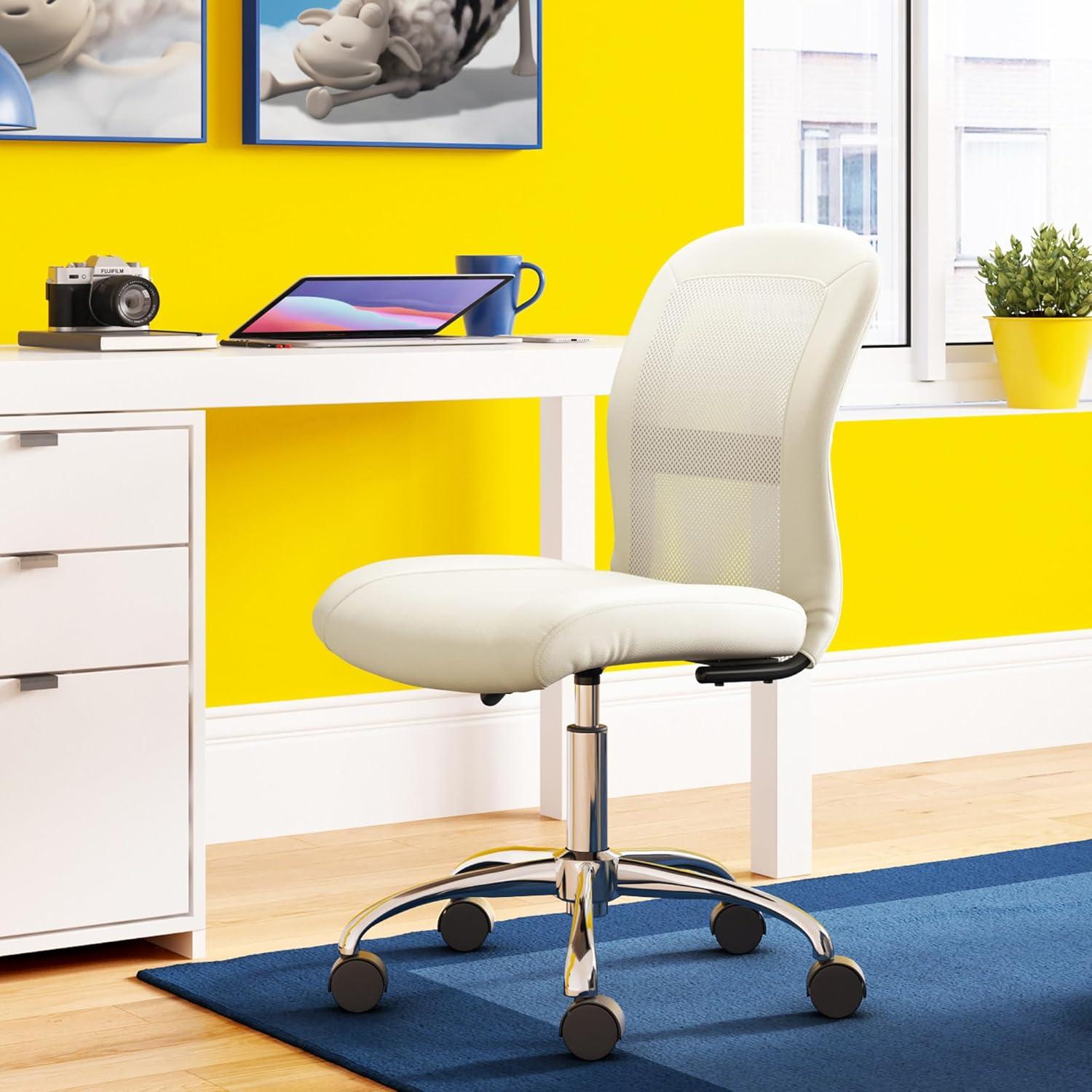 Serta Essential Armless Functional Task Chair with Breathable Mesh Back, Quality Foam Cushion Seat