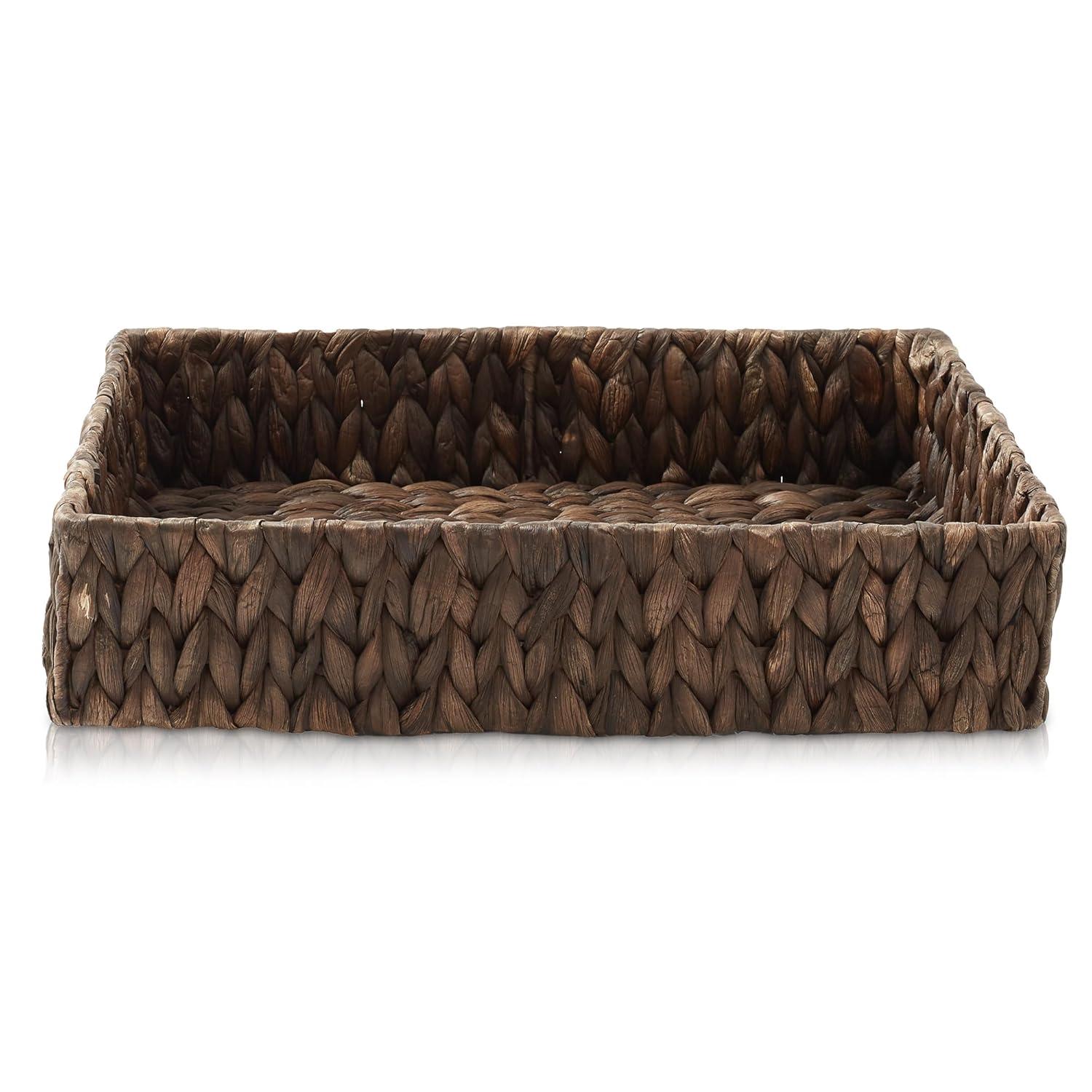 Casafield Casafield Bathroom Storage Baskets, Water Hyacinth Toilet Tank Topper Bins (Set of 2)