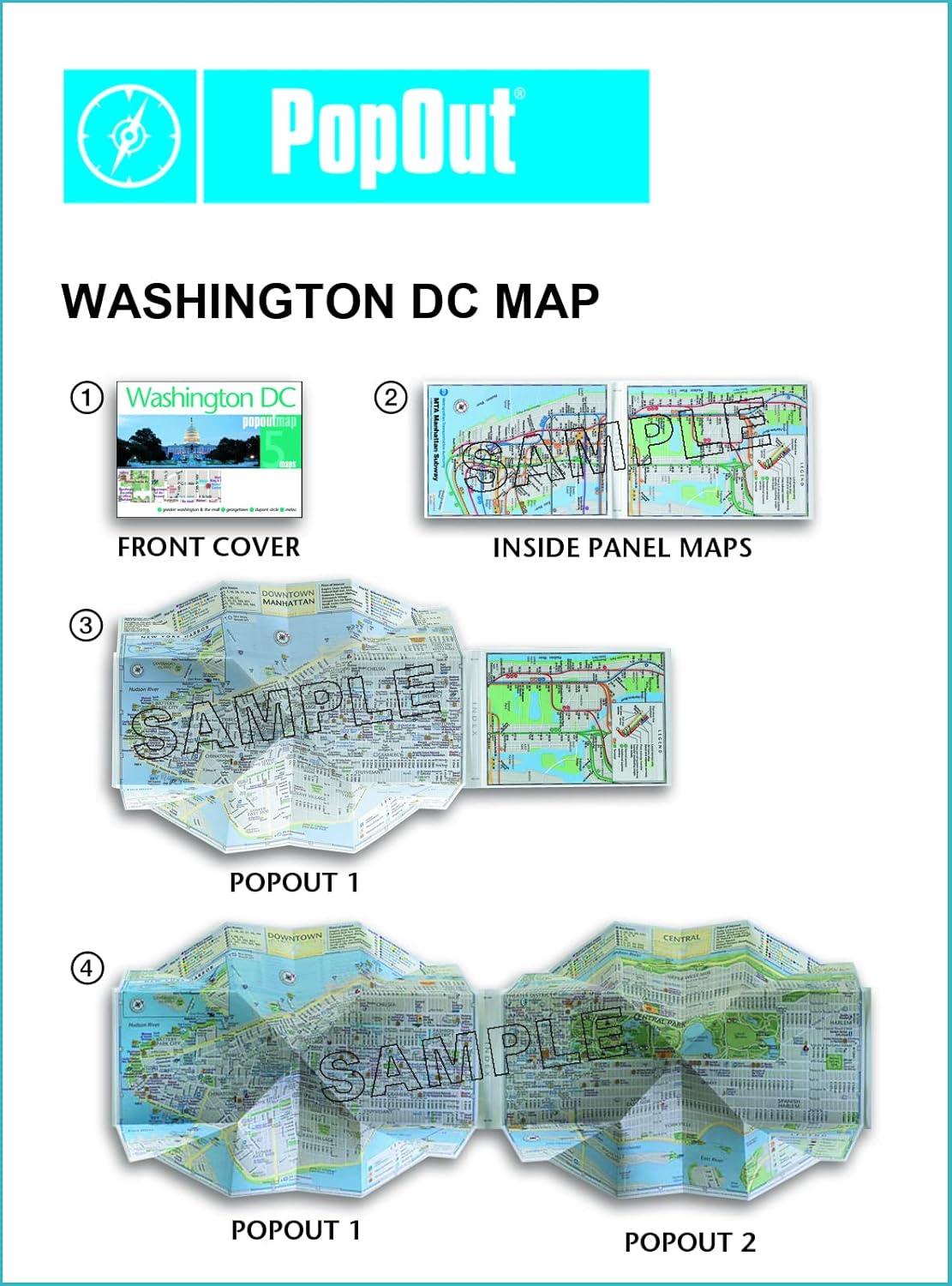 Compact Washington DC PopOut Map with Detailed Coverage