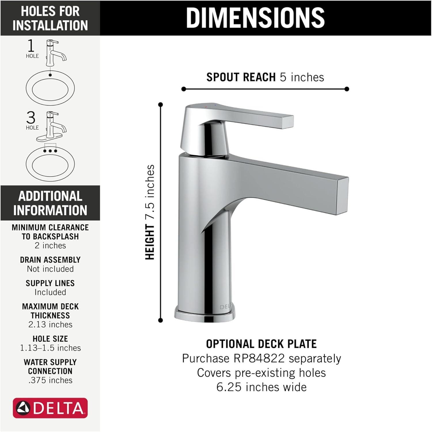 Zura Single Hole Touch2O Bathroom Faucet with Touchless Technology