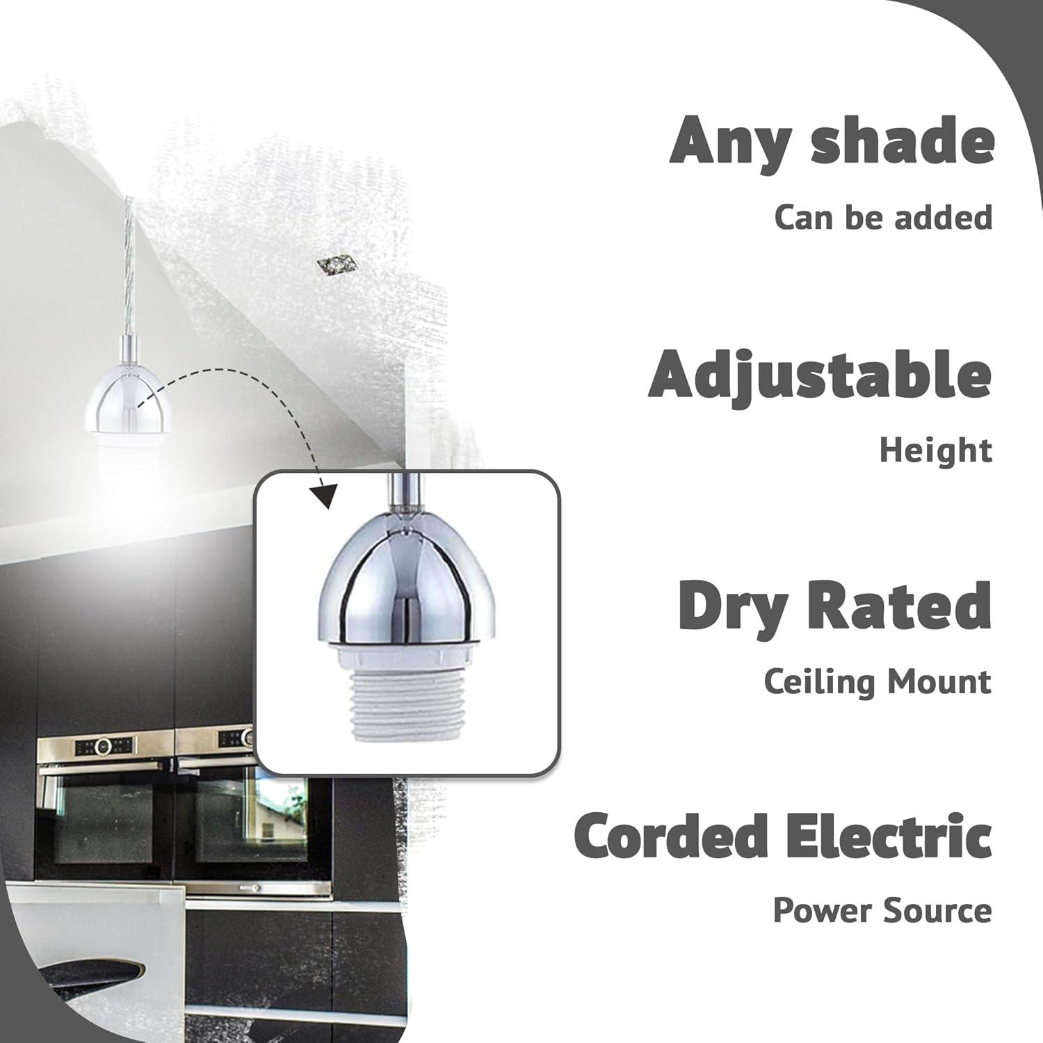 Chrome Adjustable Mini Pendant Light for Kitchen