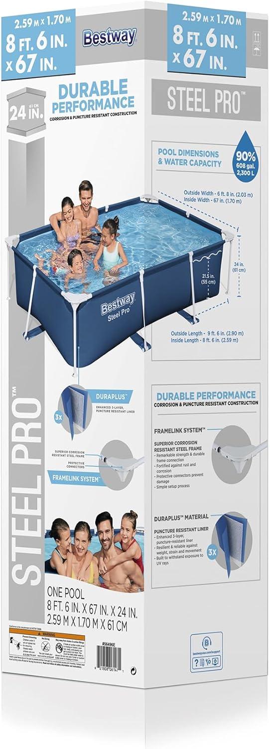 Bestway Bestway Steel Pro Rectangular Above Ground Swimming Pool Set