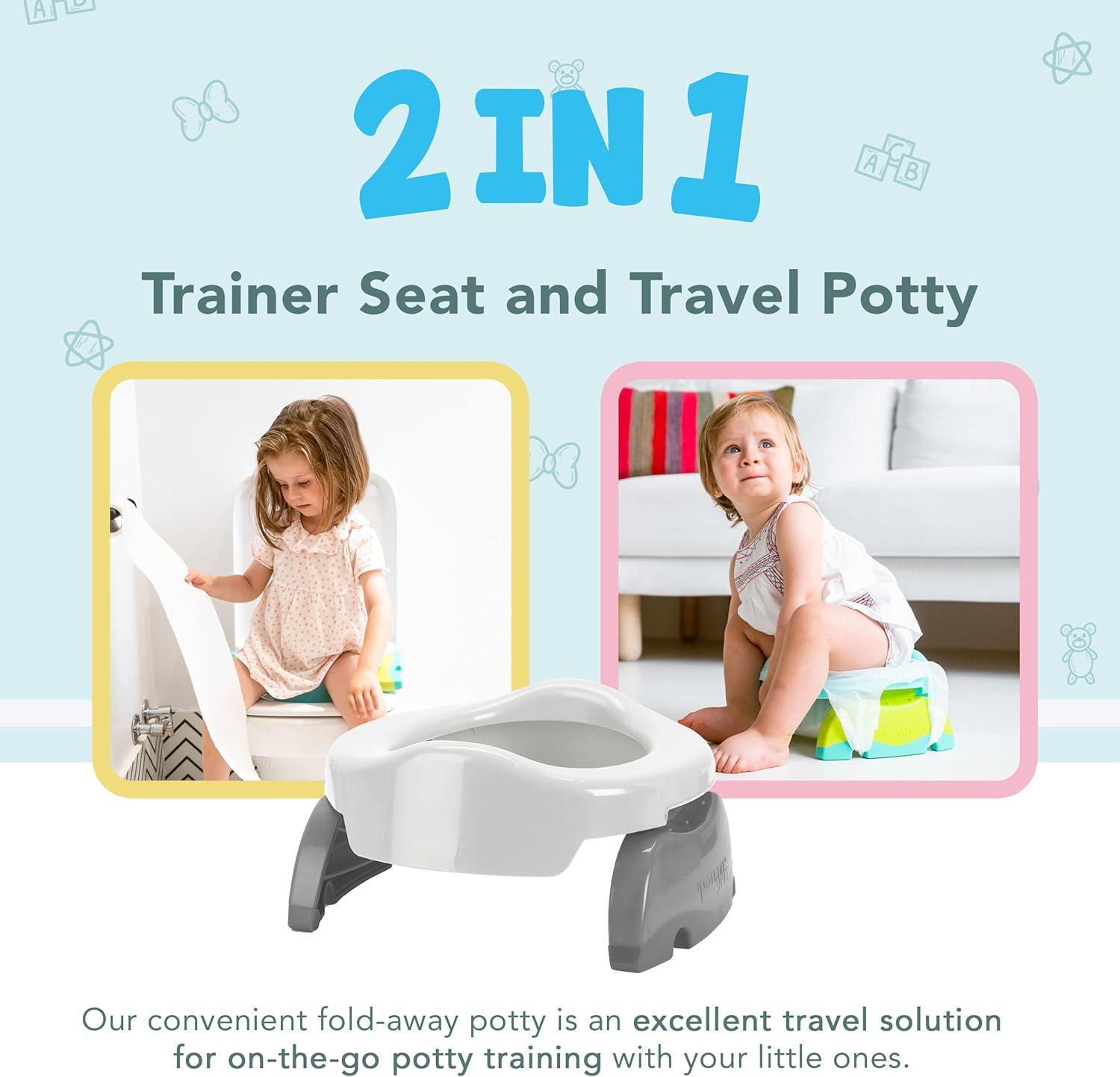 Kalencom Potette Plus 2-in-1 Portable Potty Trainer Seat - Gray