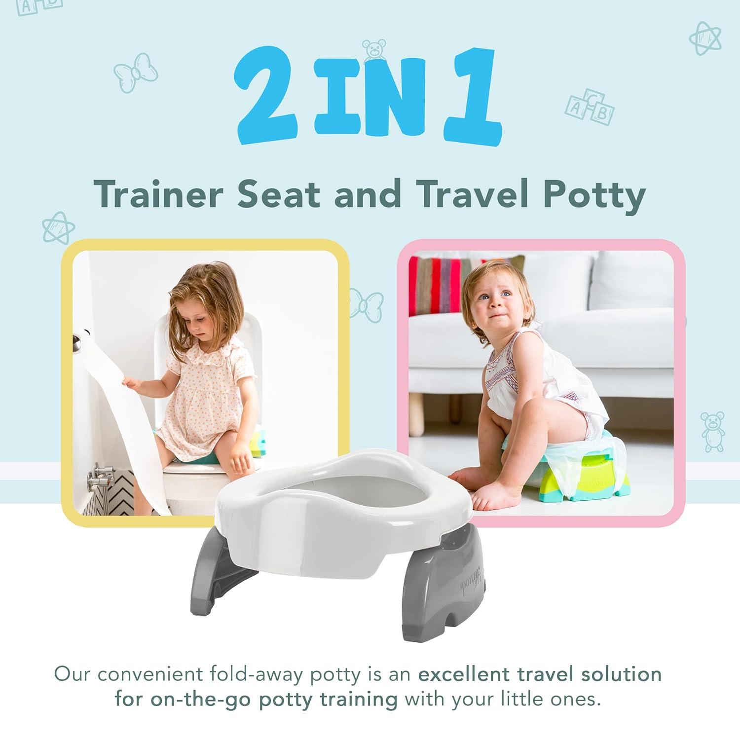 Kalencom Potette Plus 2-in-1 Portable Potty Trainer Seat - Gray