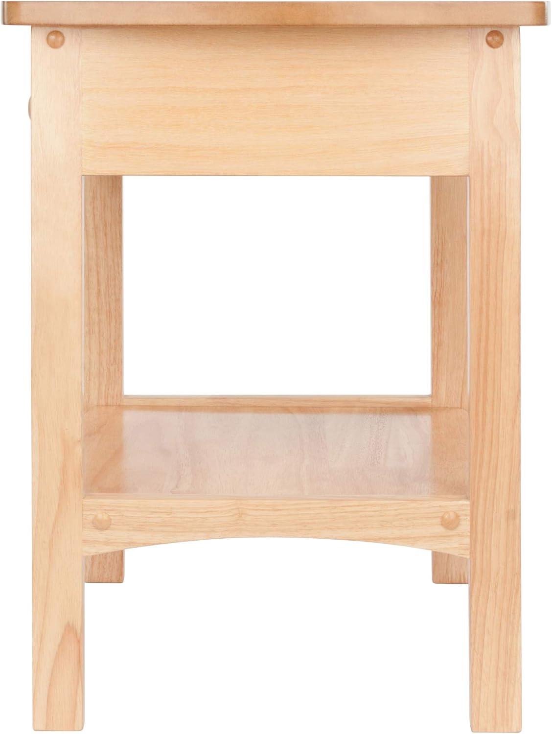 Winsome Claire Nightstand Accent Table Natural: Bedside Table with Storage Shelf, Wood Veneer Surface